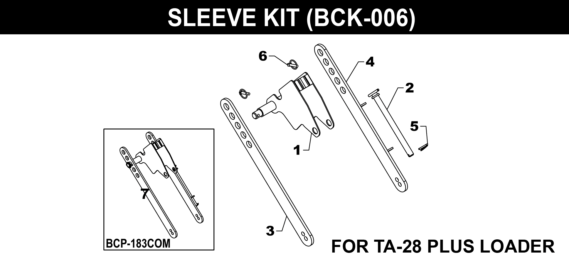 BCK-006 Sleeve Kit exploded diagram