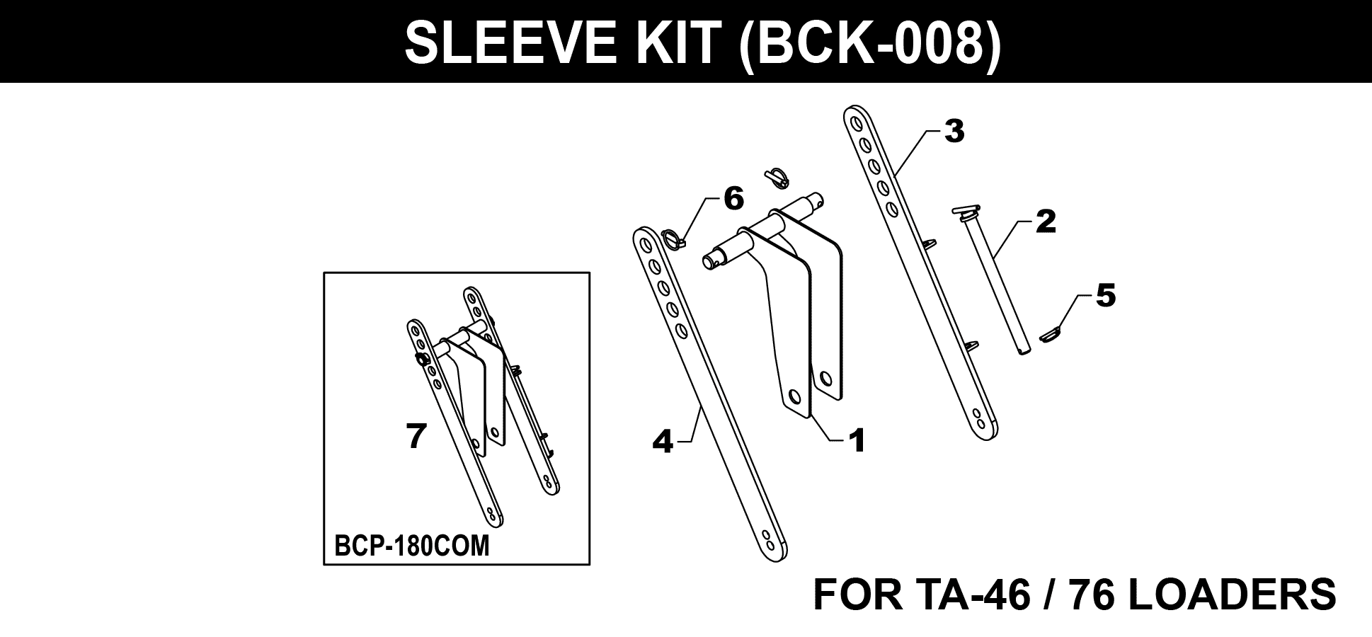 BCK-008 Sleeve Kit exploded diagram