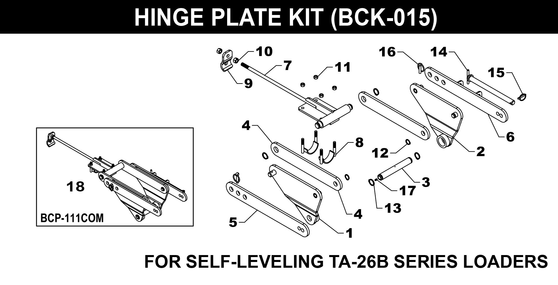 BCK-015 Hinge Plate Kit exploded diagram