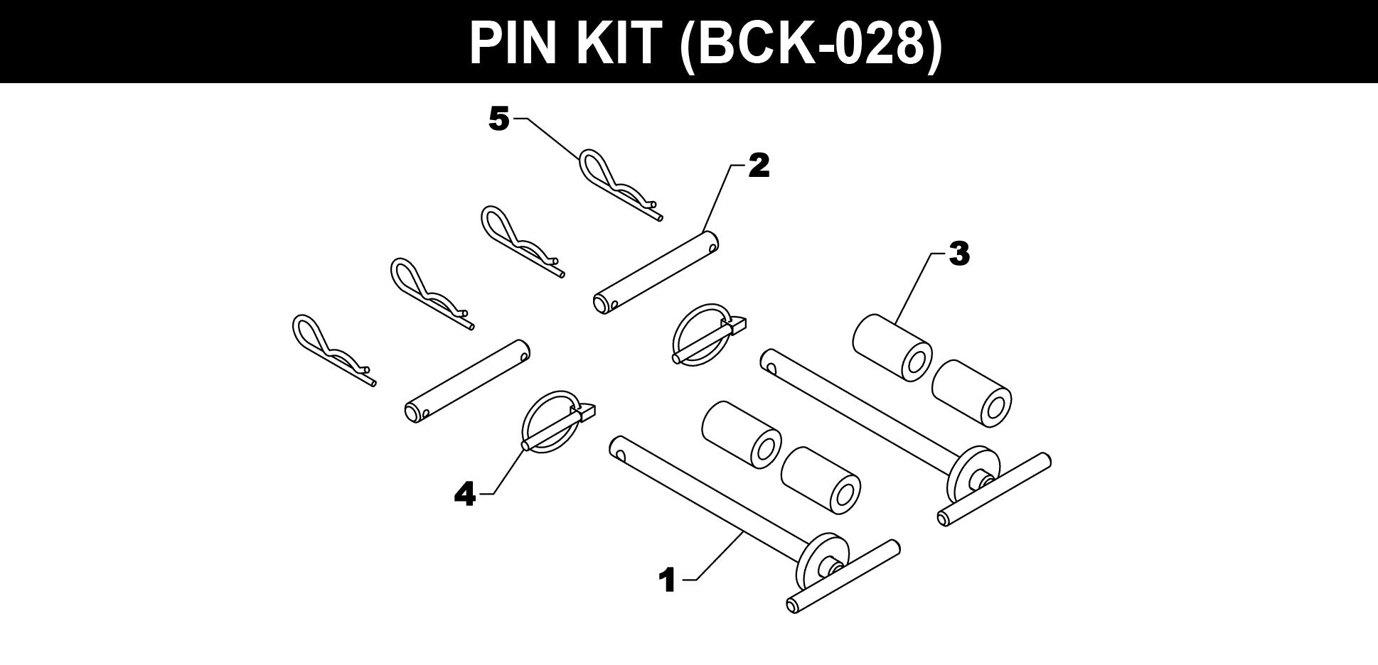 BCK-028 Pin & Bushing Kit exploded diagram