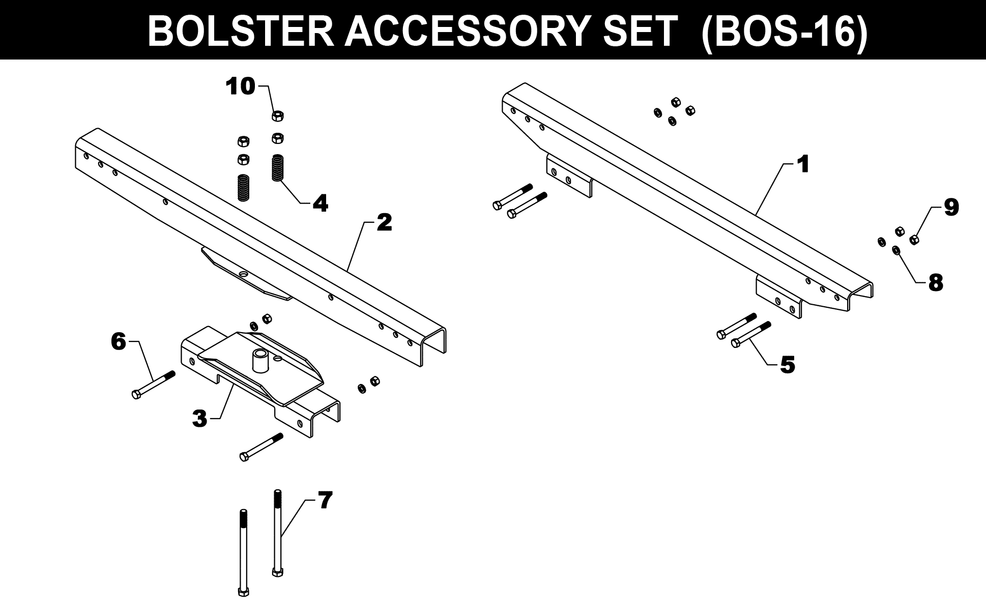 Bolster Accessory Set - BOS-16 exploded diagram