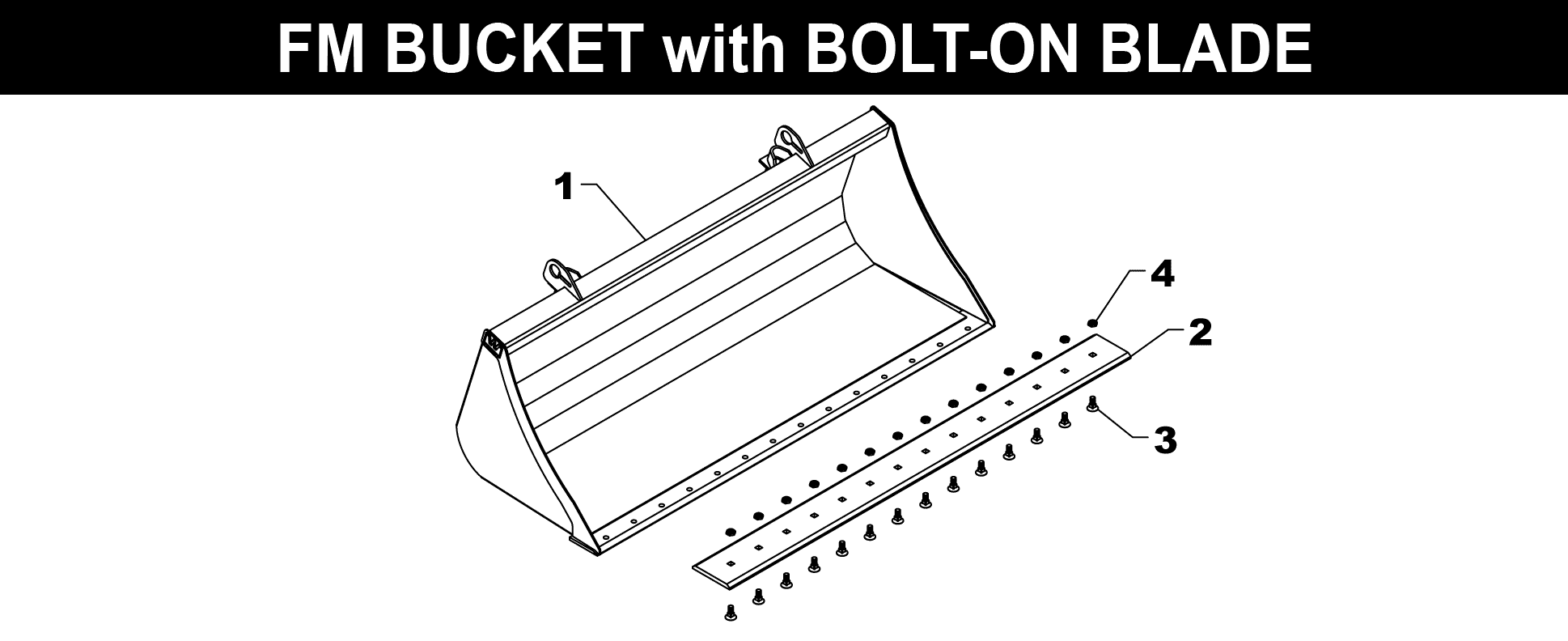 FM-540 BUCKET exploded diagram