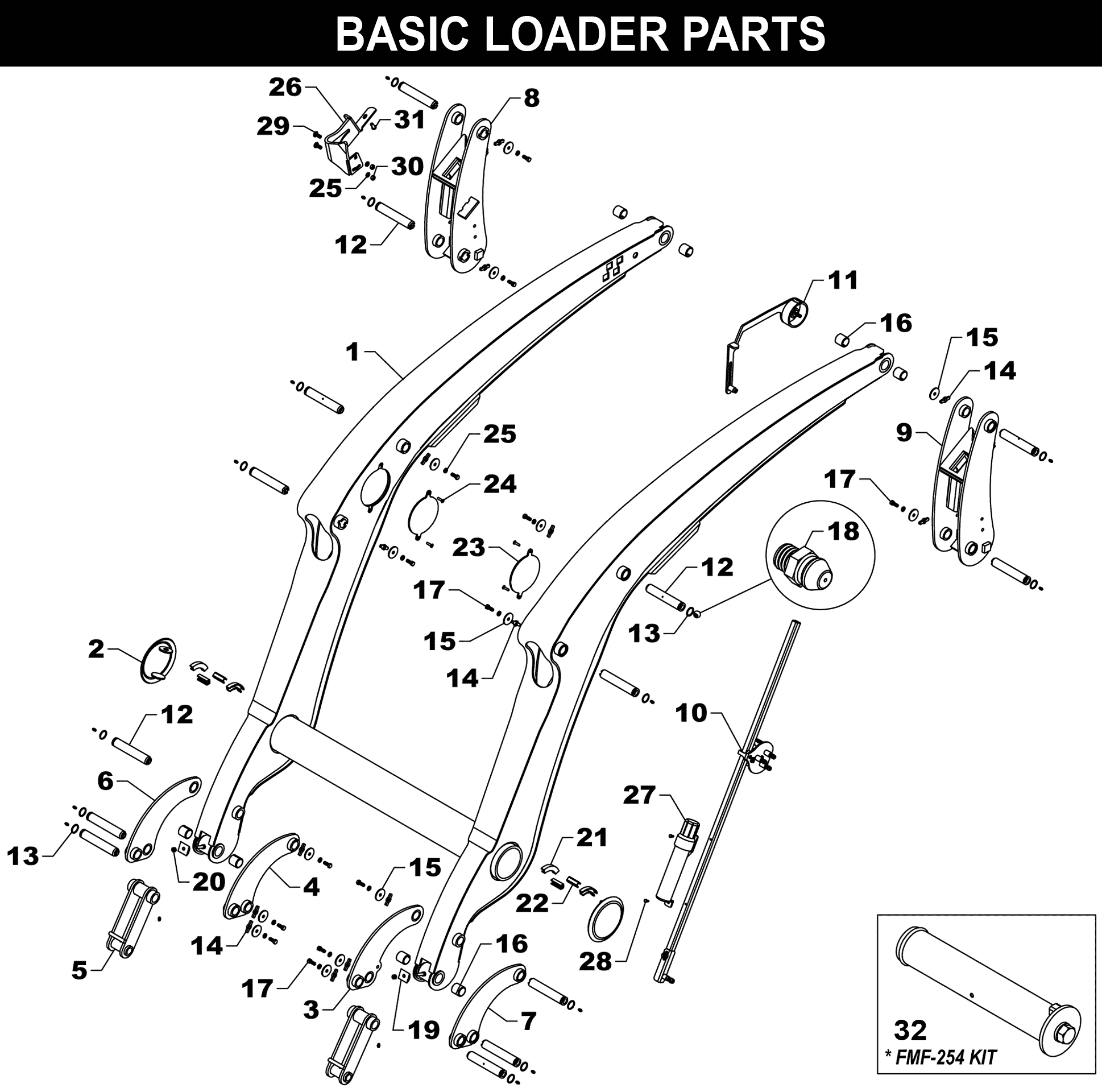 FM-550 LOADER PARTS exploded diagram