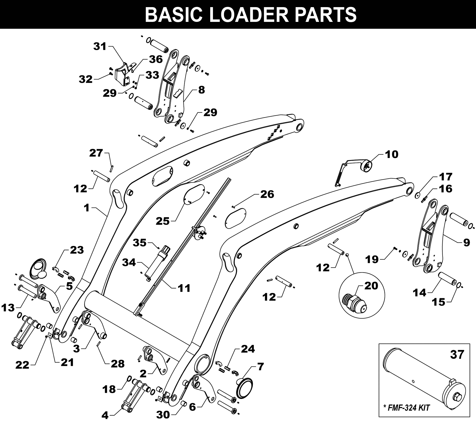 FM-560 / 570 LOADER PARTS exploded diagram