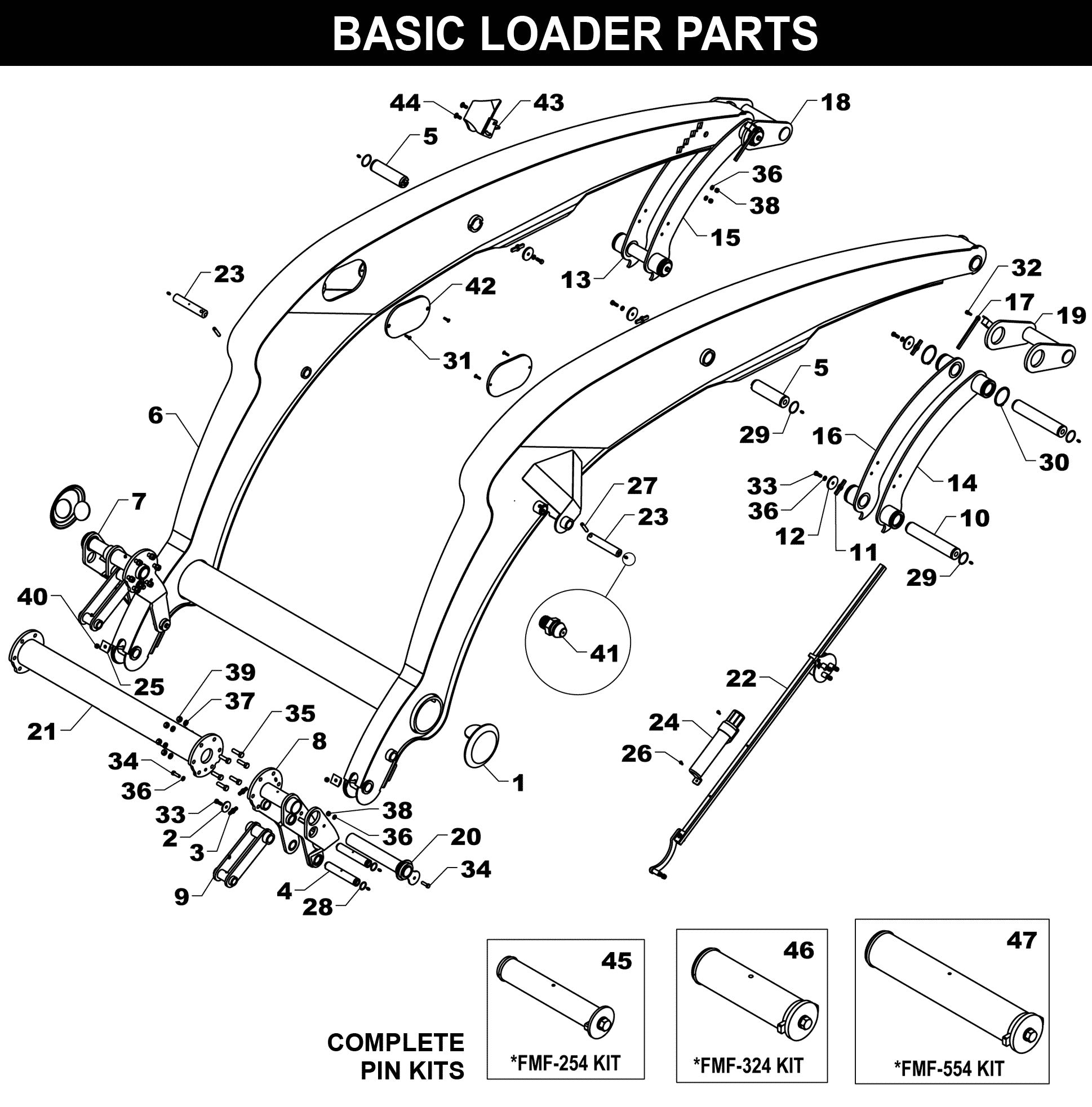 FM-585 LOADER PARTS exploded diagram