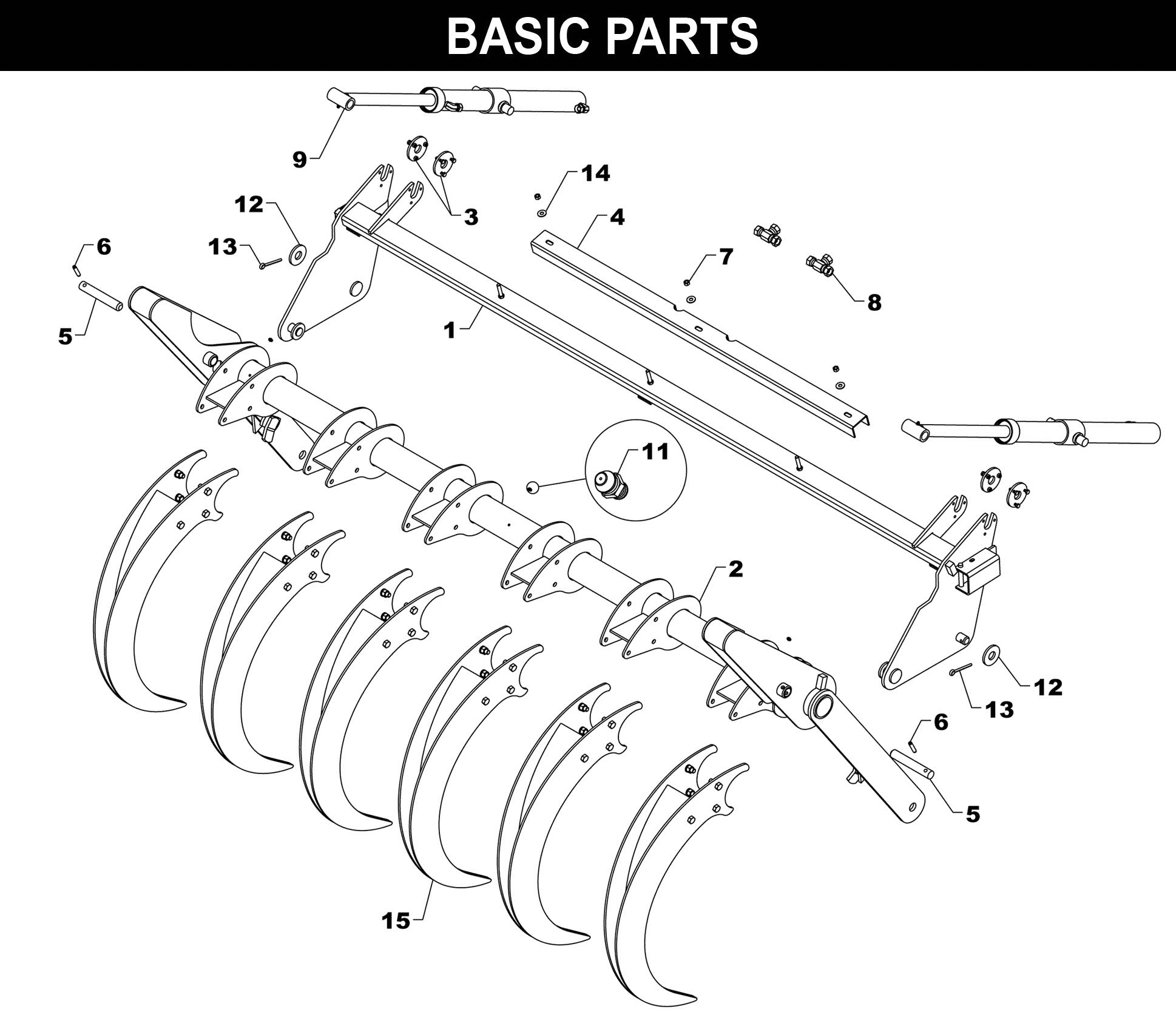 Triple Action Cat Claw GF-96-3D exploded diagram