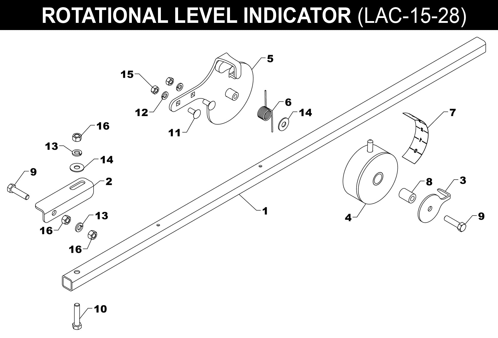 Bucket Indicator - LAC-15-28 exploded diagram