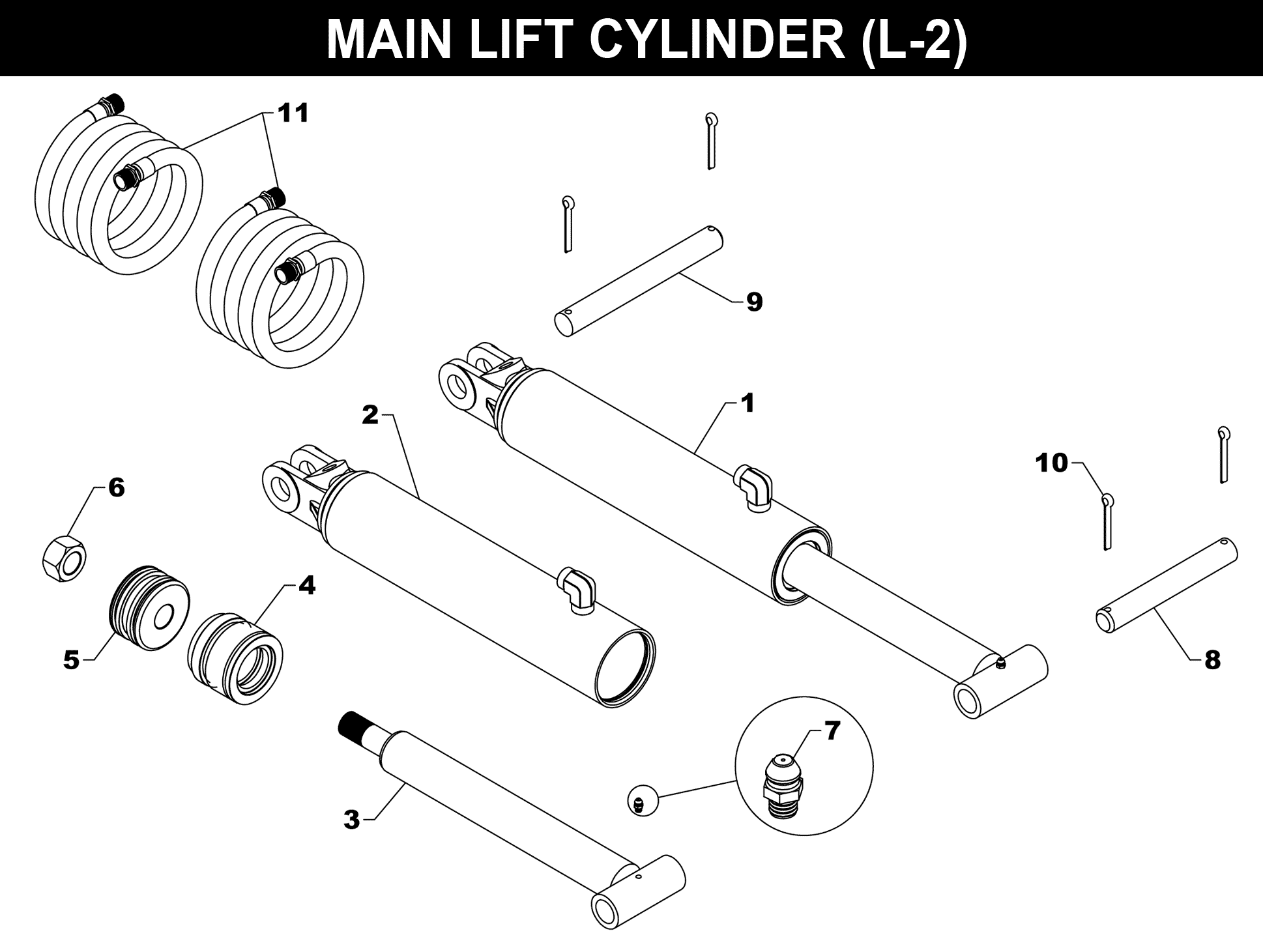 Landscraper Cylinder-Depth exploded diagram