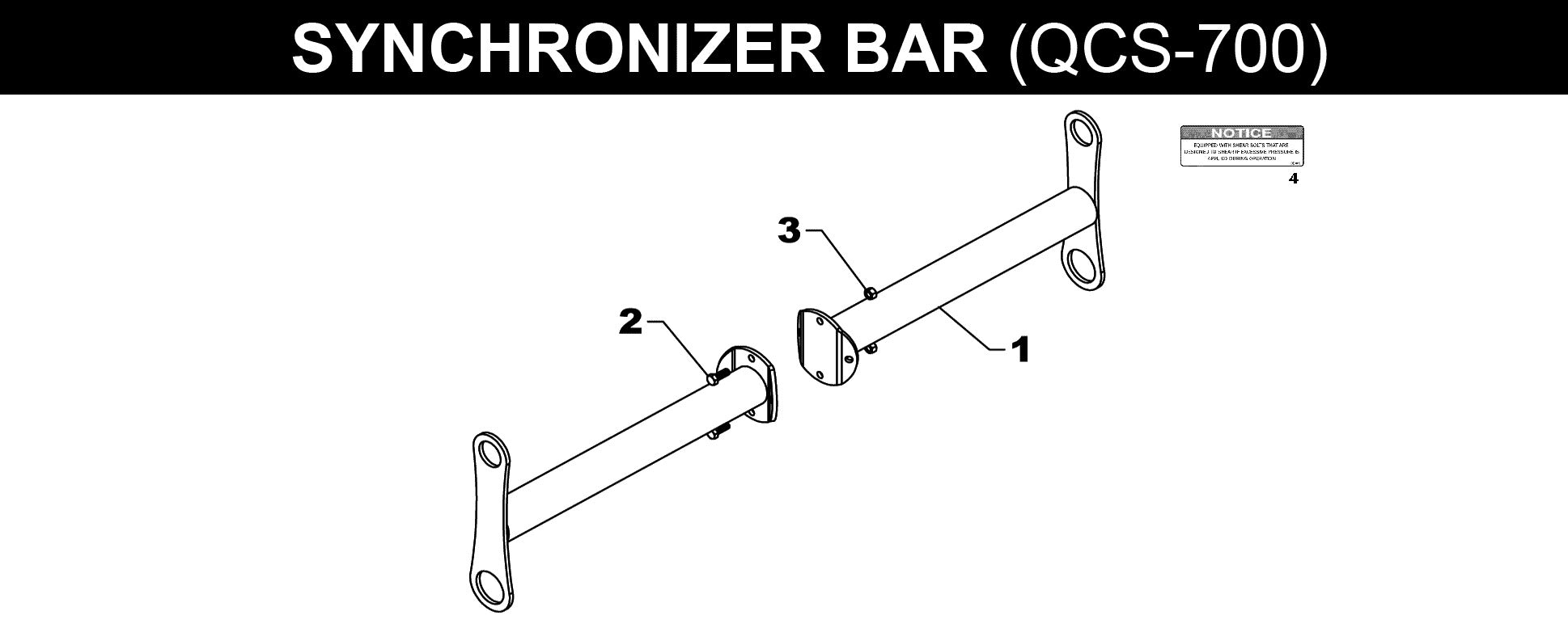 QCS-700 SYNCHRONIZER BAR exploded diagram