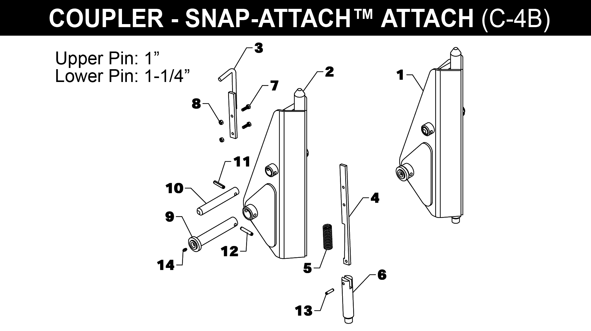 SNAP-ATTACH™ COUPLER - C-4B exploded diagram