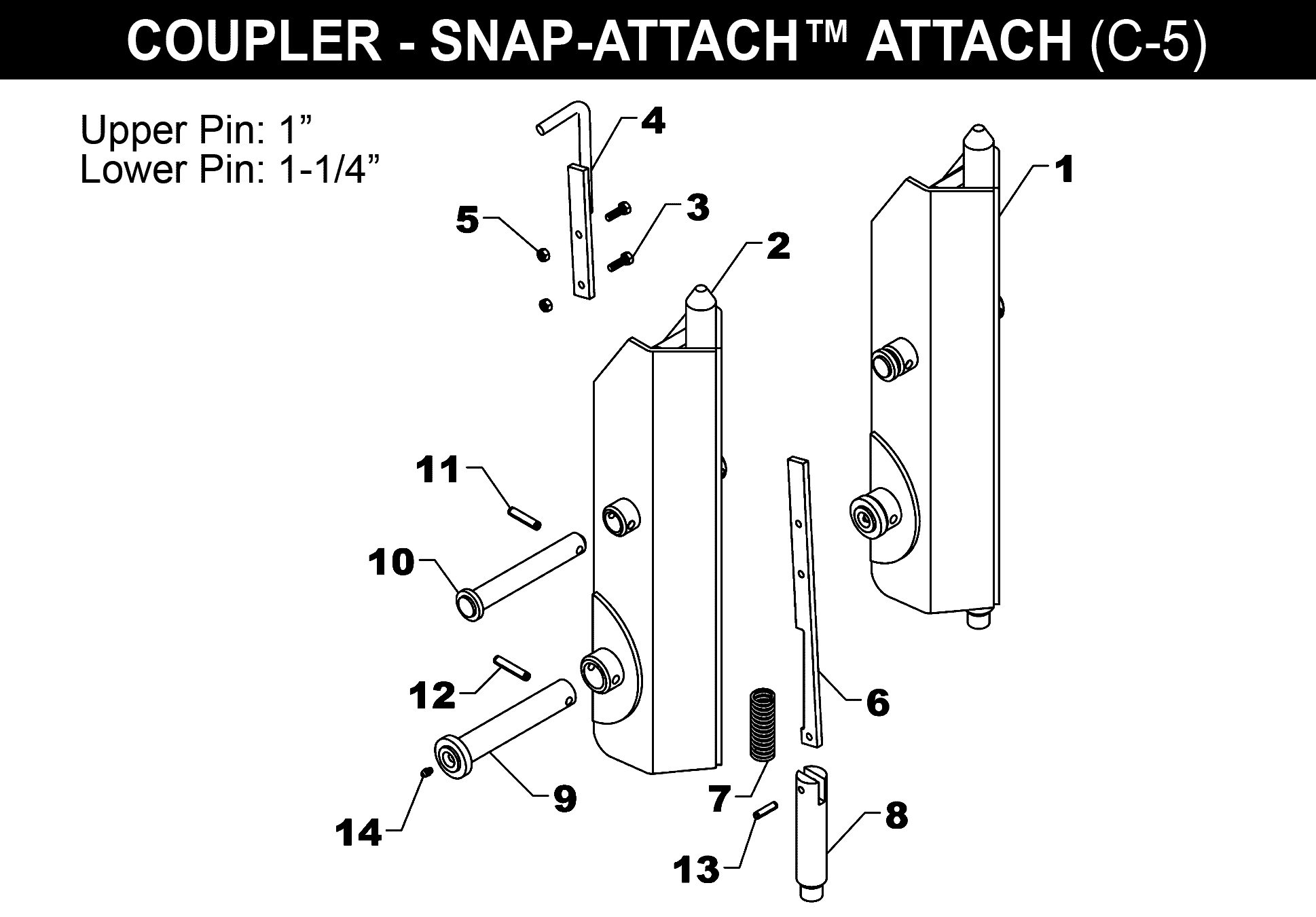 SNAP-ATTACH™ COUPLER - C-5 exploded diagram