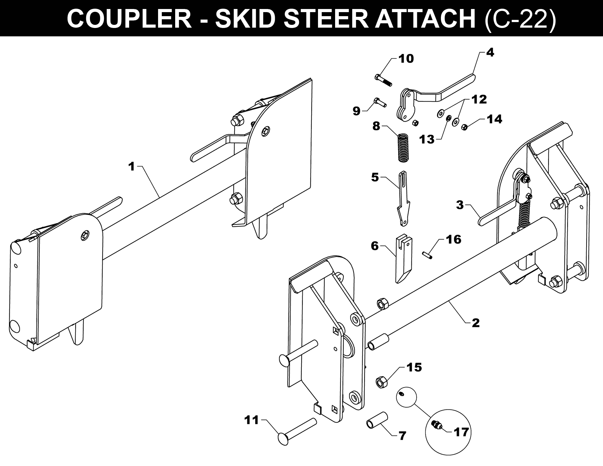 SKID STEER COUPLER - C-22 exploded diagram