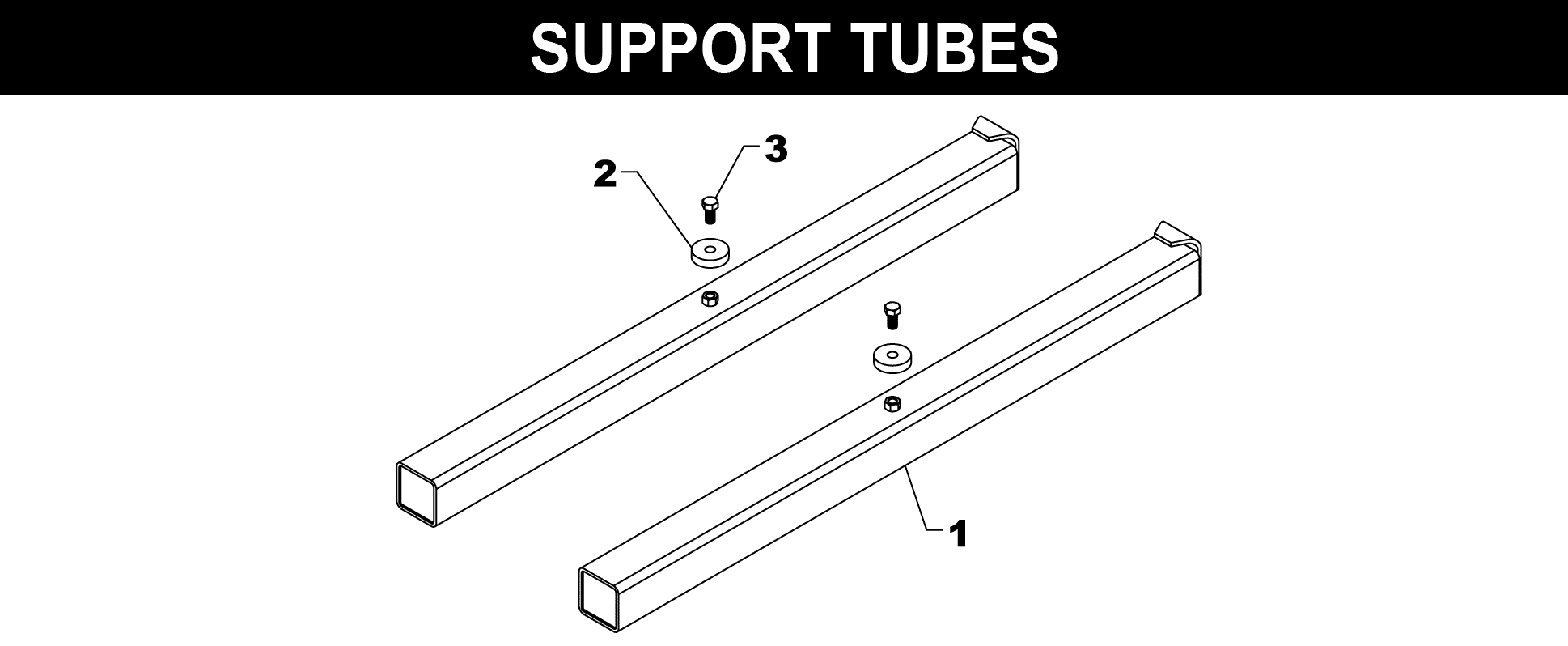 XTA SUPPORT TUBES exploded diagram