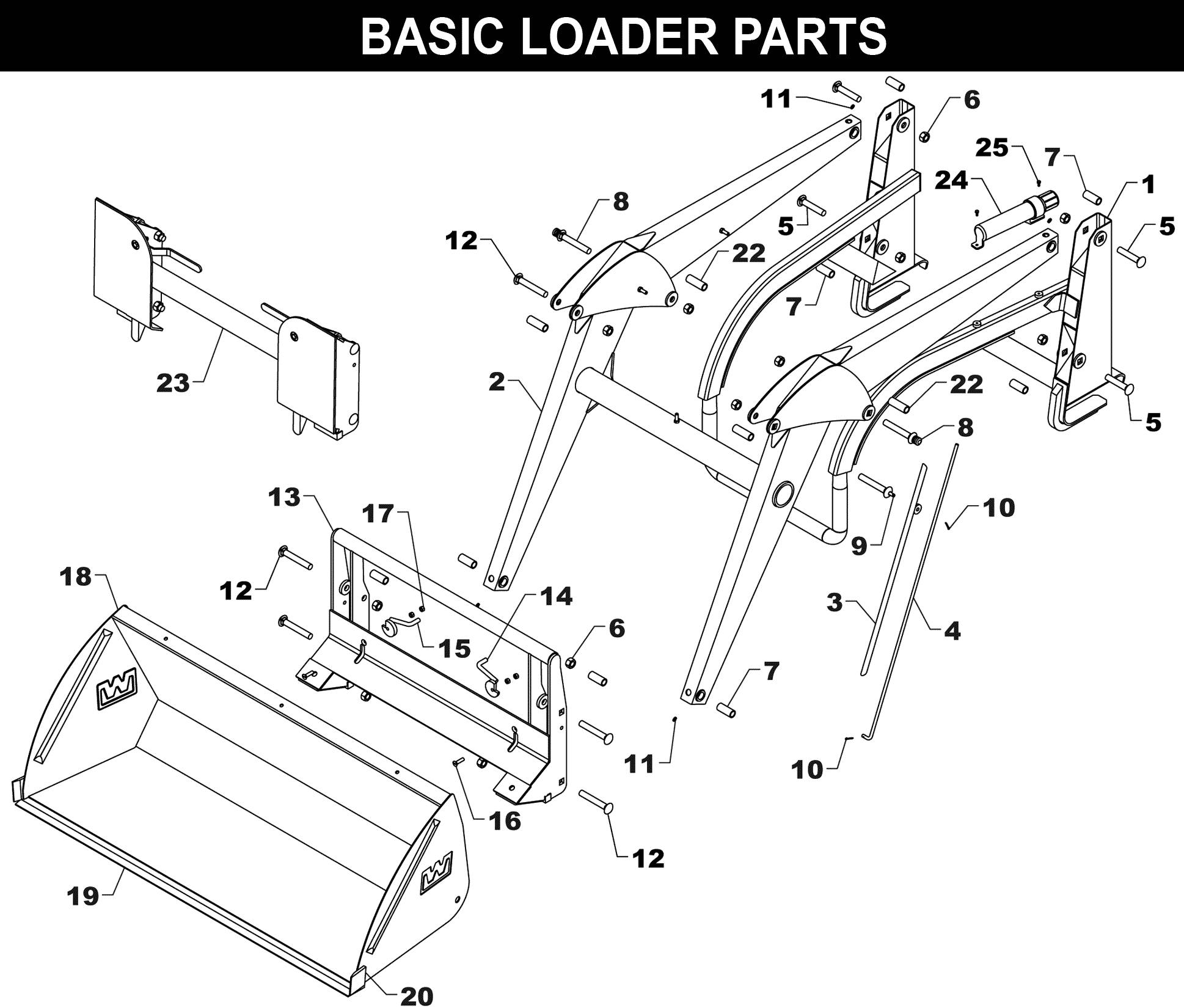 TA-111 Basic Loader Parts exploded diagram