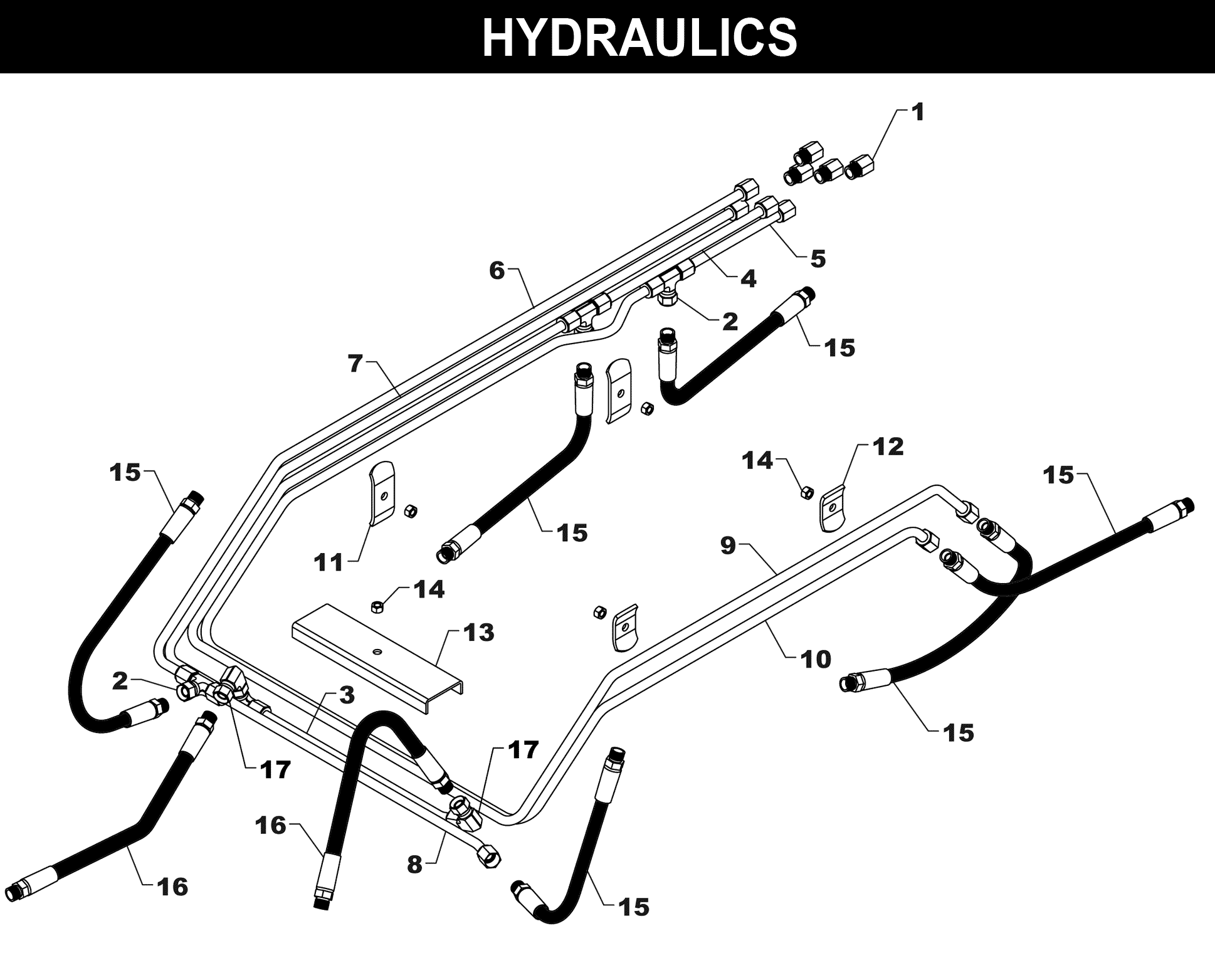 TA-111 / TA-111A Hydraulics exploded diagram
