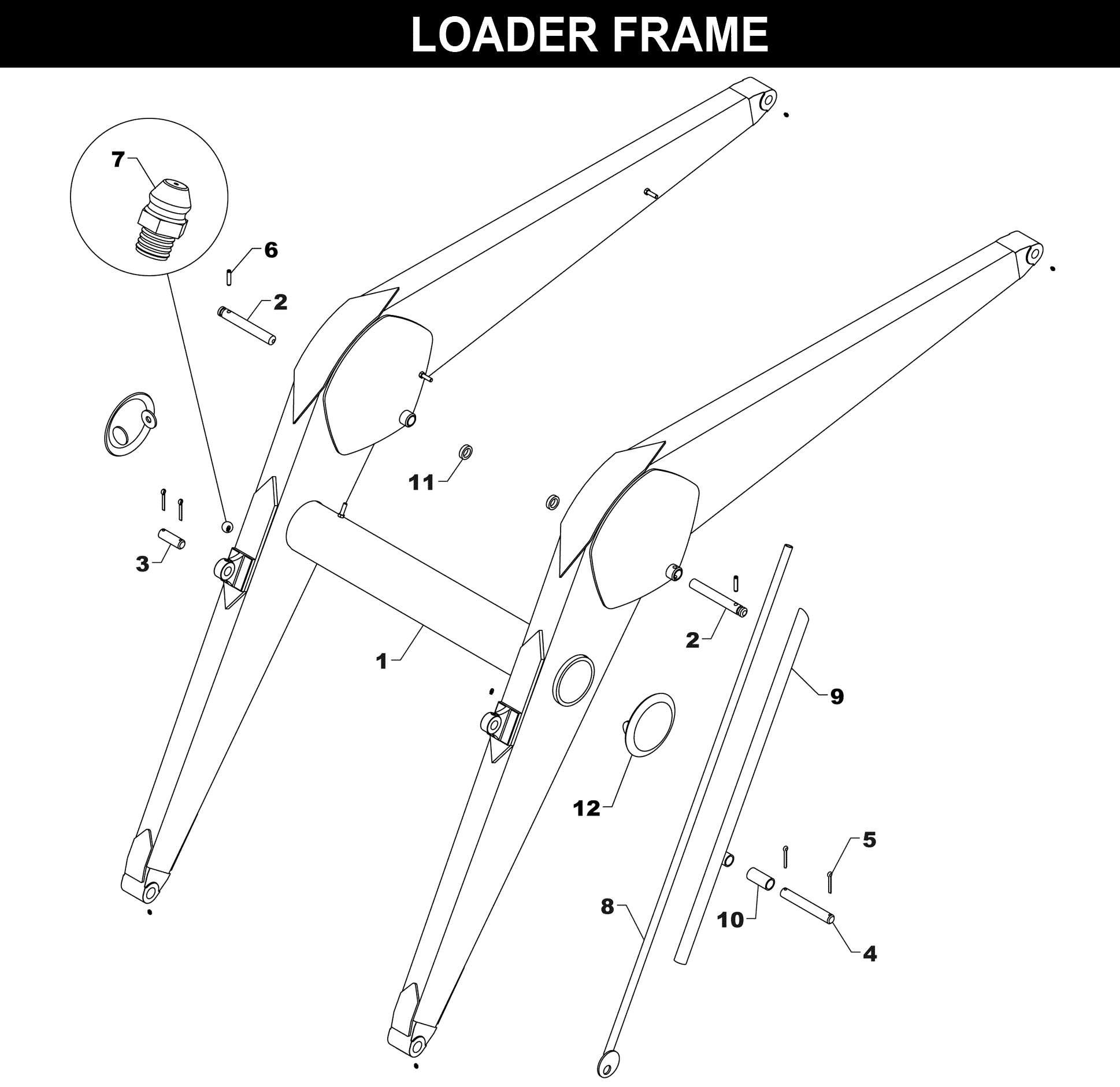 TA-28 Loader Frame exploded diagram