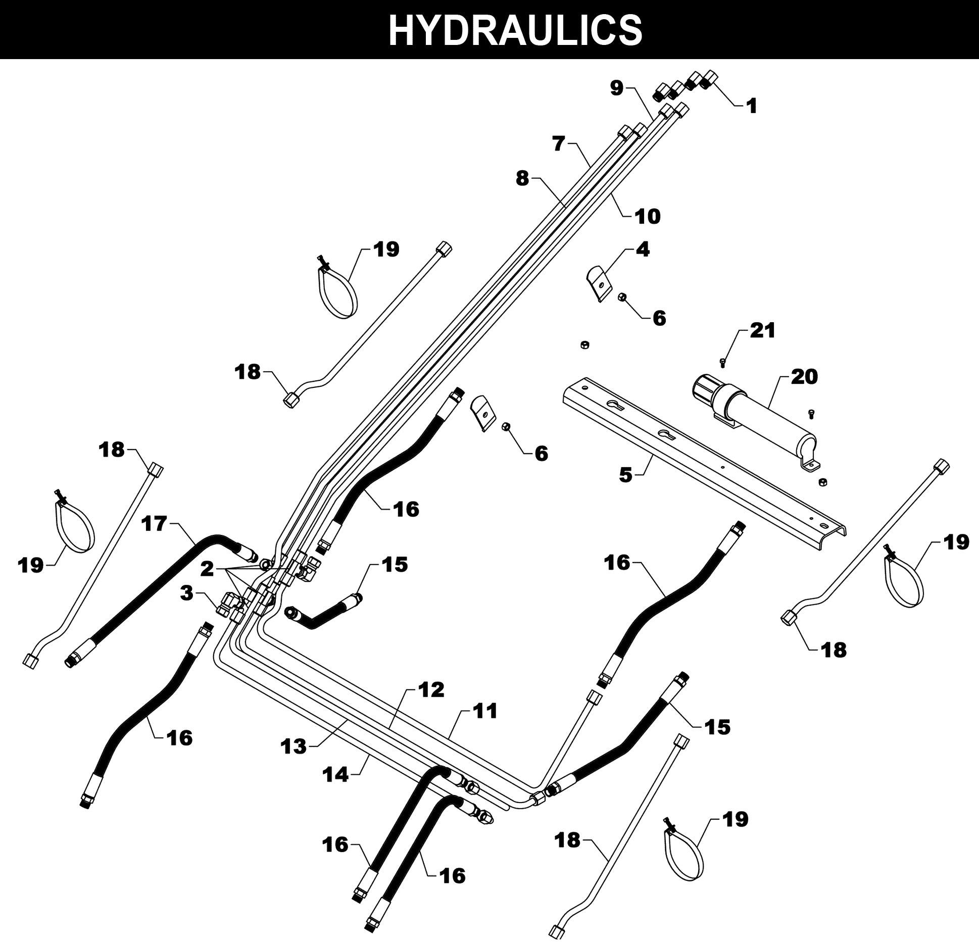 TA-28 Hydraulics exploded diagram
