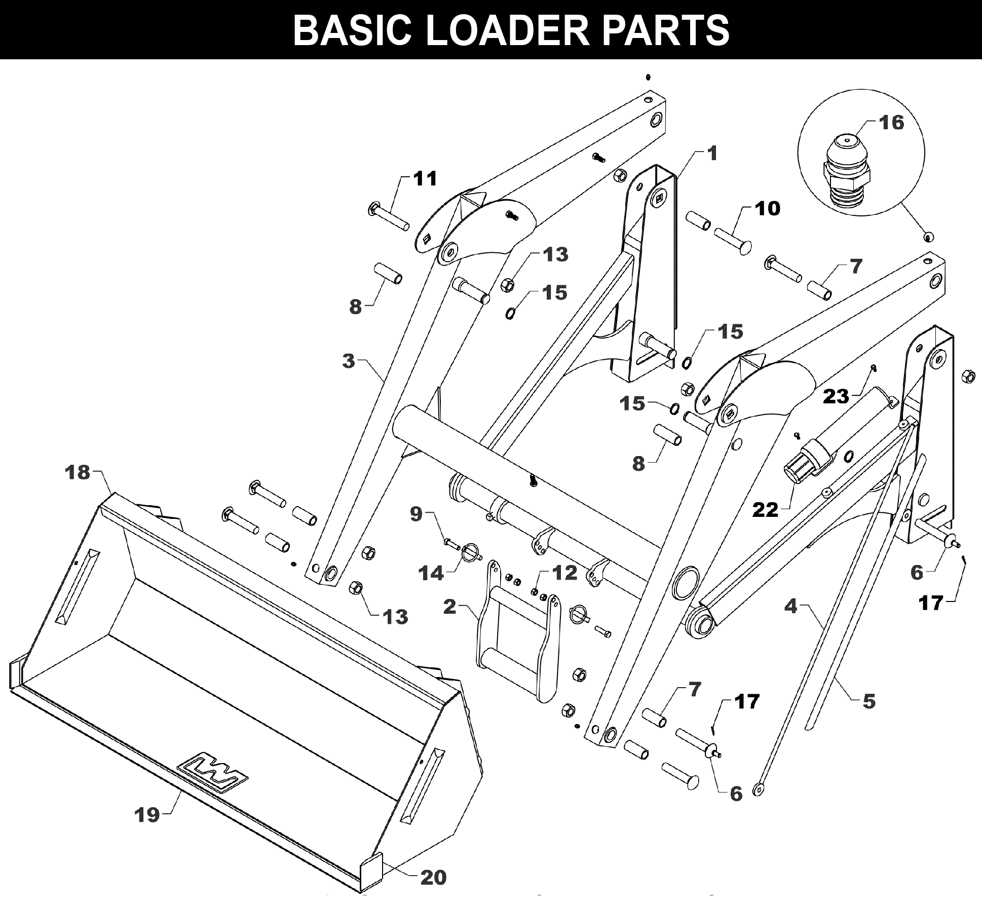 TA-52 Basic Loader Parts exploded diagram