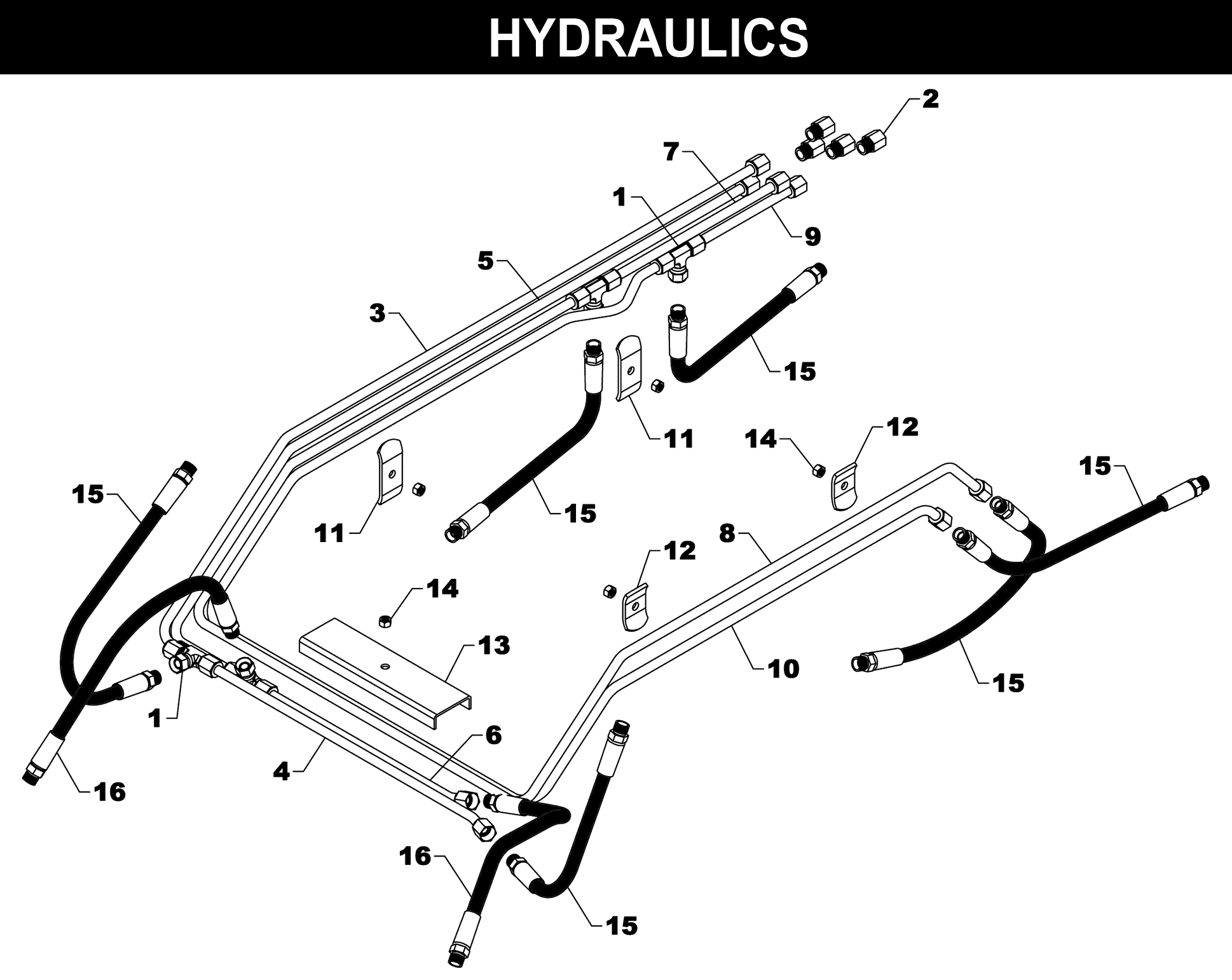 TA-140 / 140A Hydraulics exploded diagram