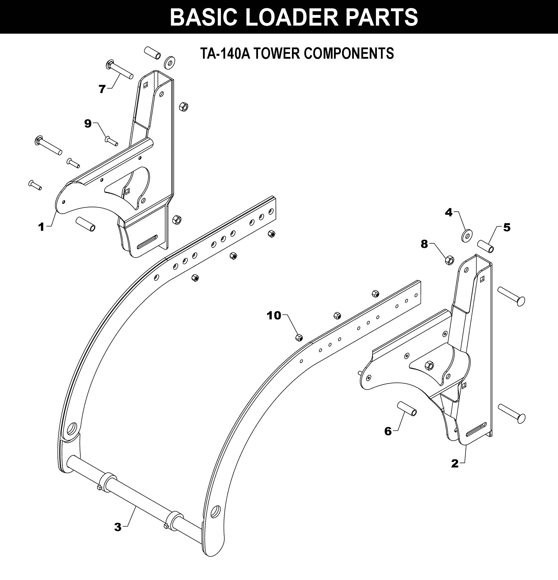TA-140A TOWER exploded diagram