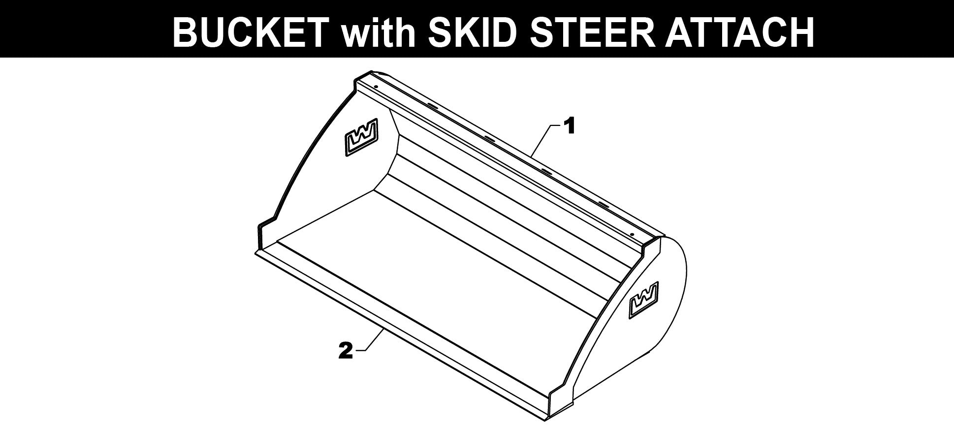 TA-175 • TA-175A • TA-185 Skid Steer Bucket exploded diagram
