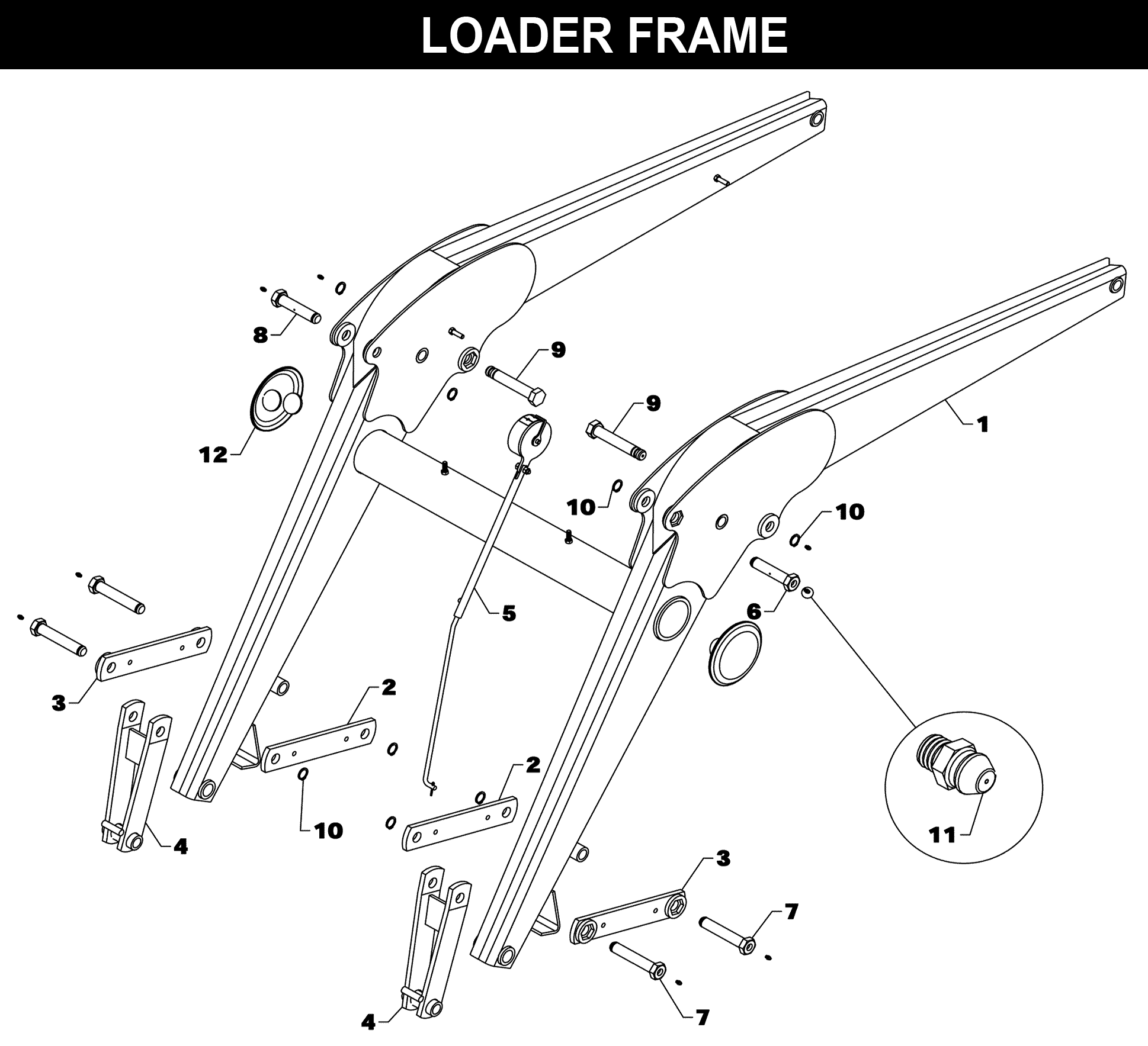 TA-26 Plus Loader Frame exploded diagram