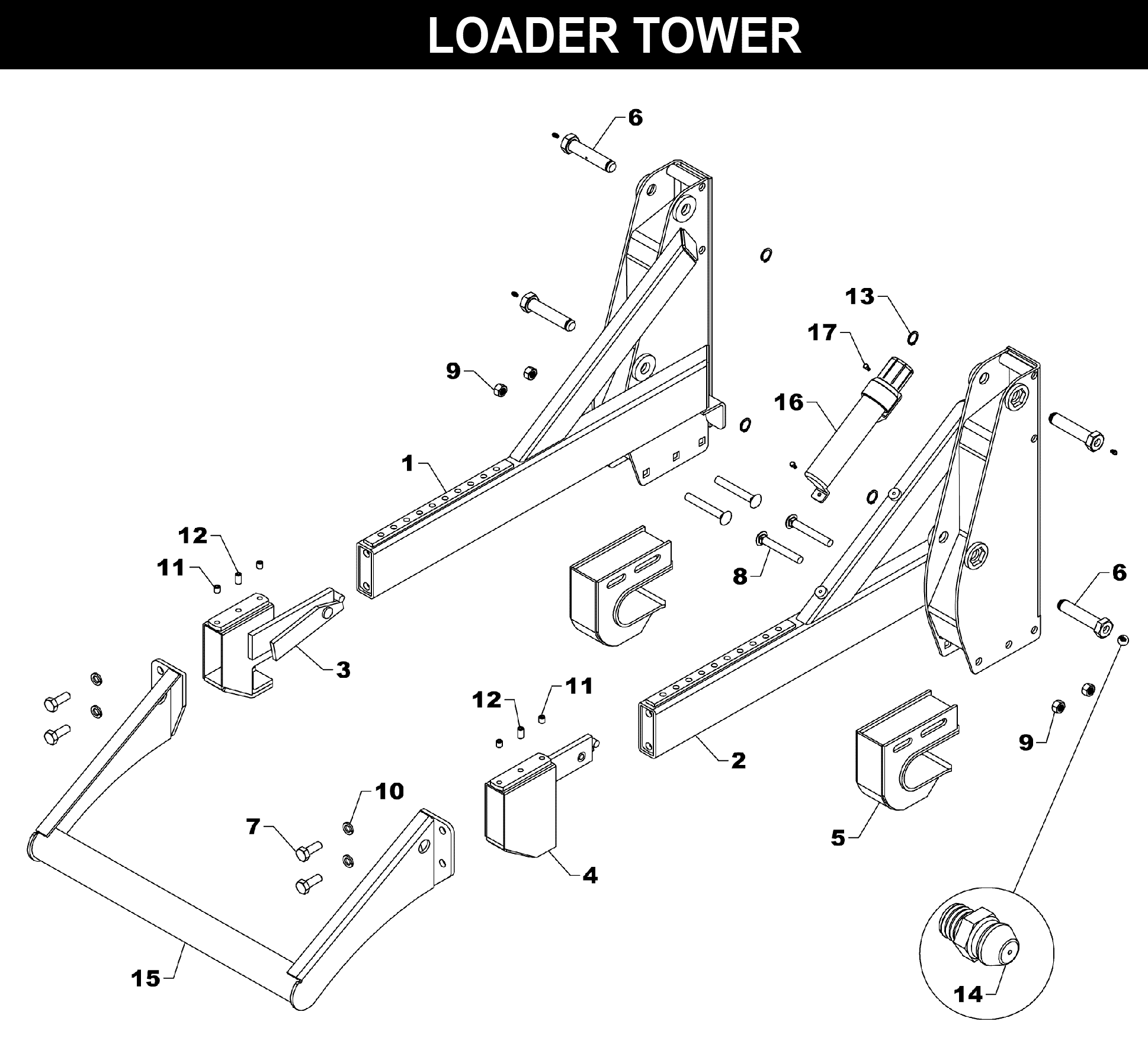 TA-26 Plus Tower exploded diagram