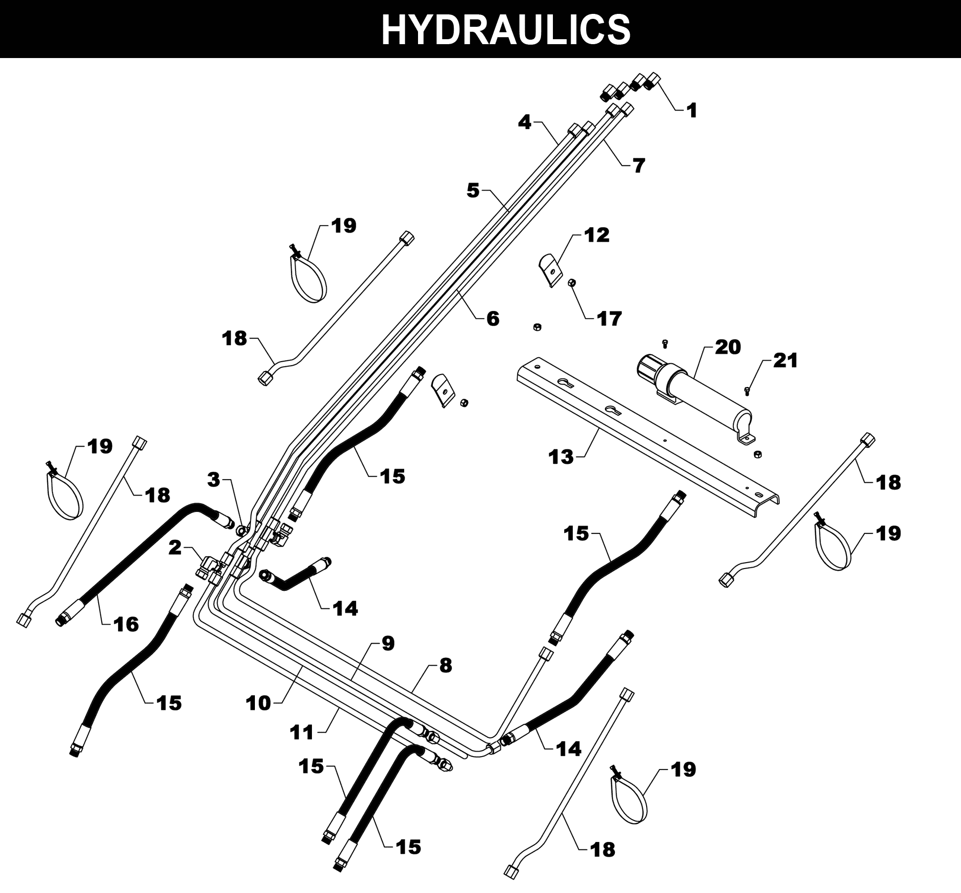 TA-28 PLUS HYDRAULICS exploded diagram