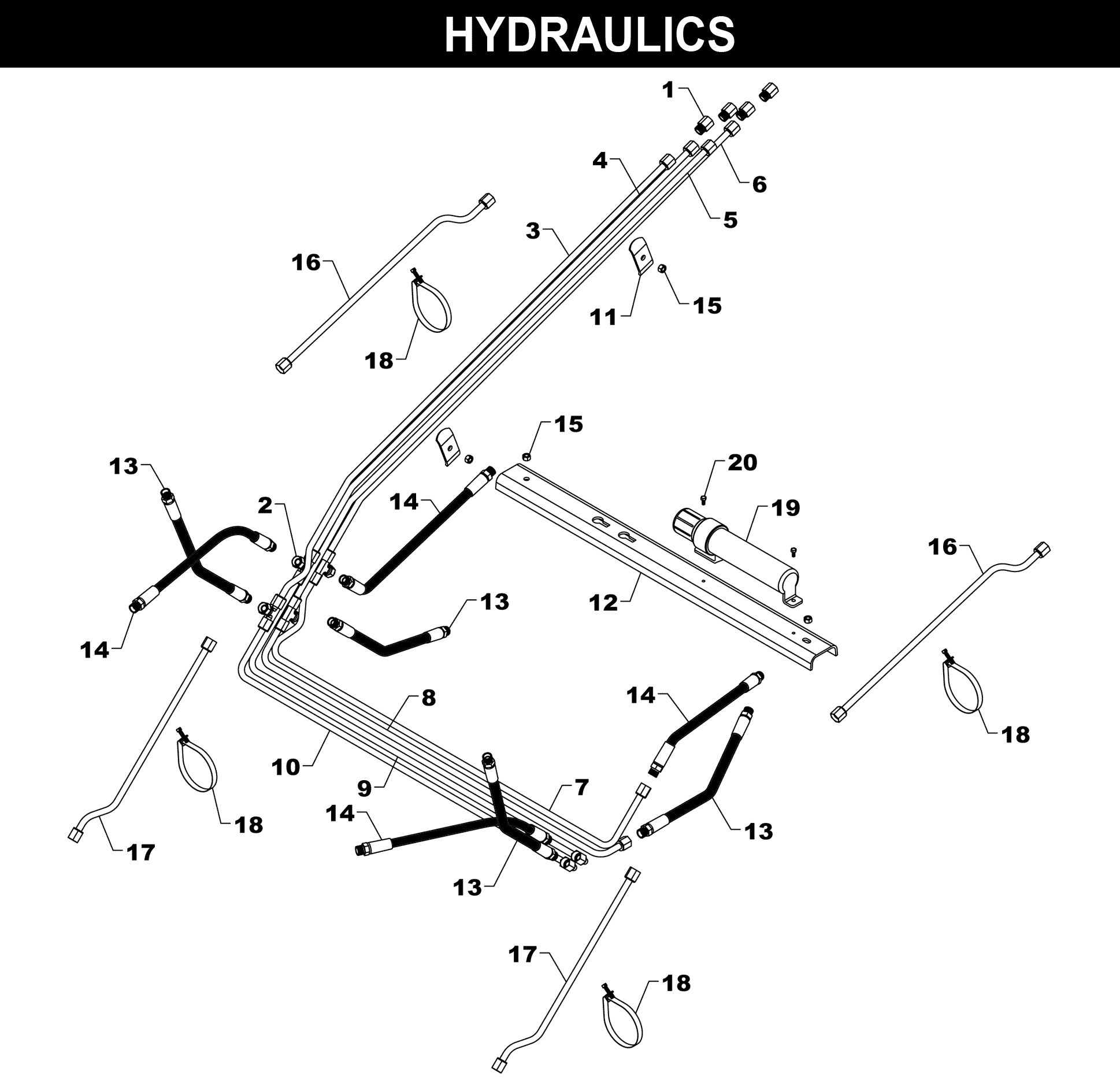 TA-45 HYDRAULICS exploded diagram