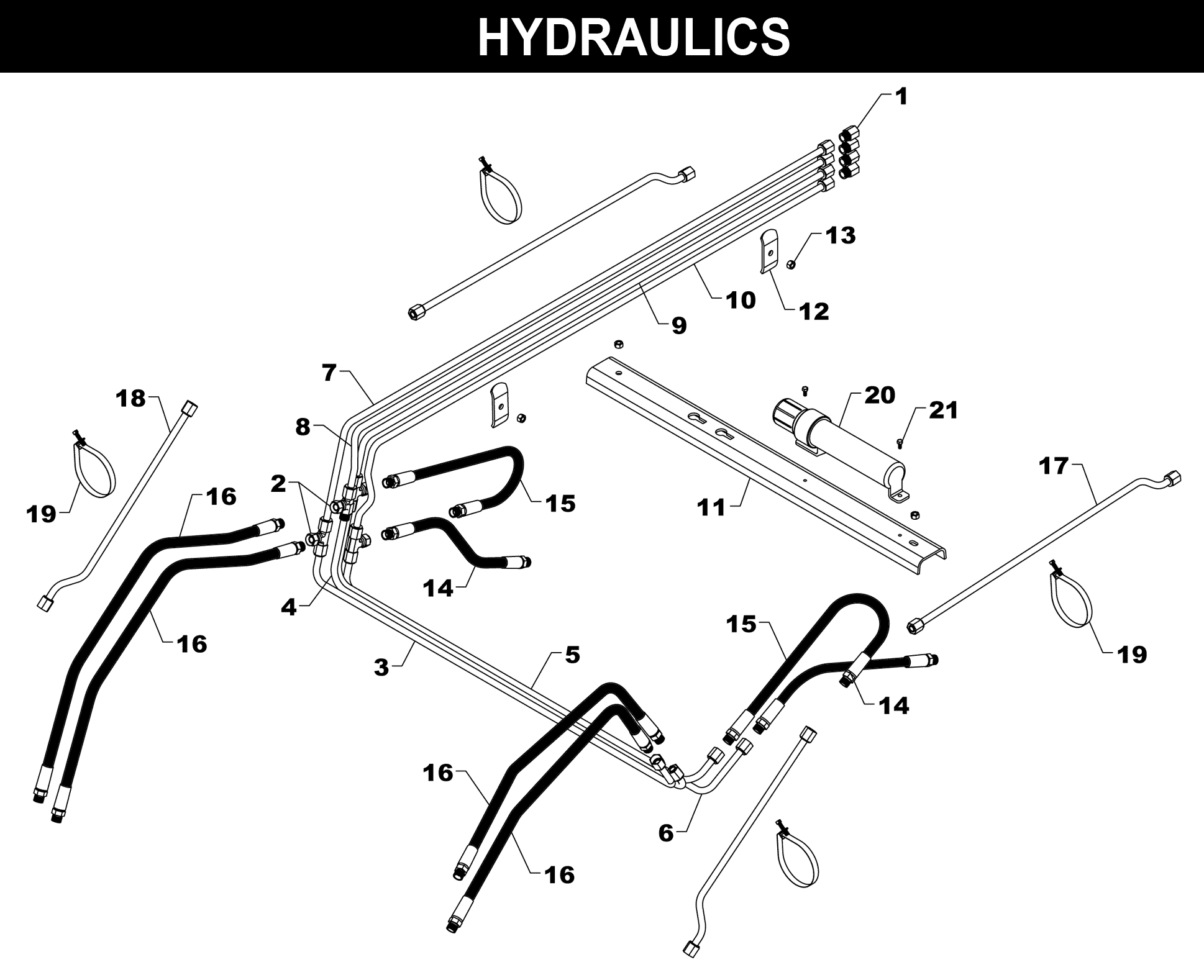 TA-48 HYDRAULICS exploded diagram