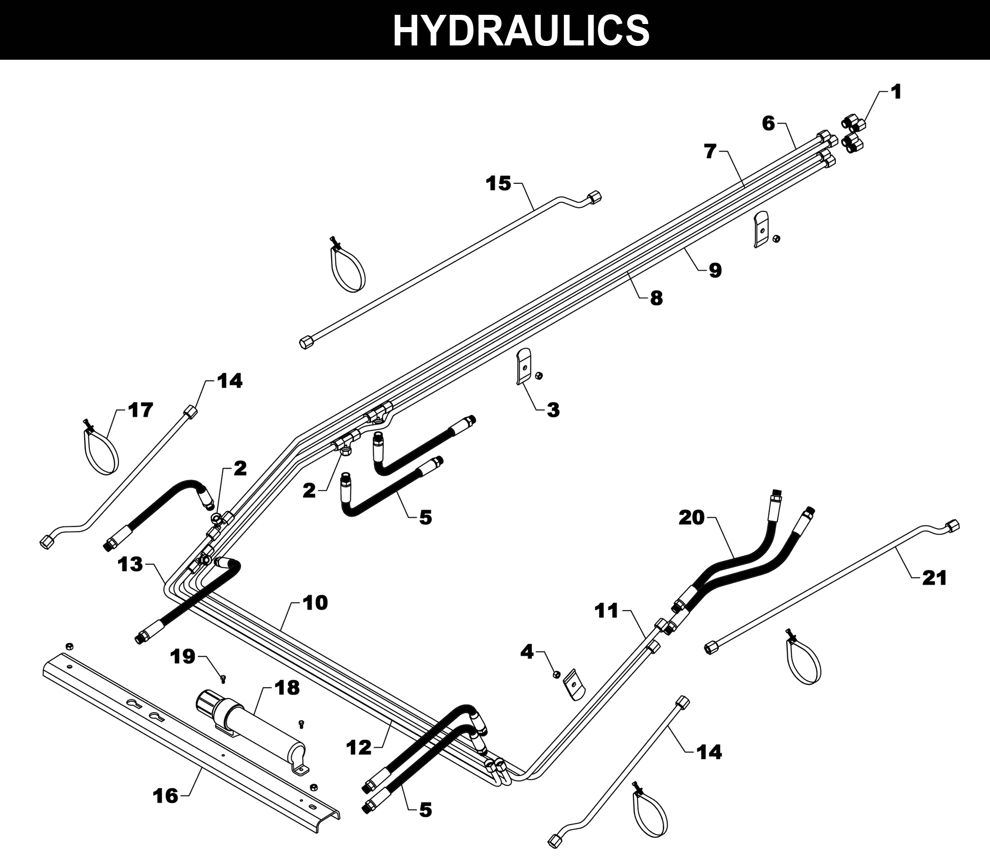TA-77 HYDRAULICS exploded diagram