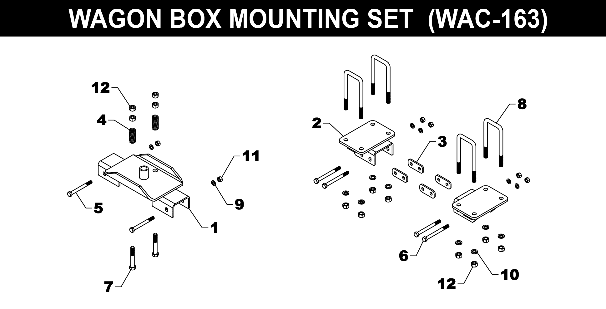 Wagon Box Mounting - WAC-163 exploded diagram