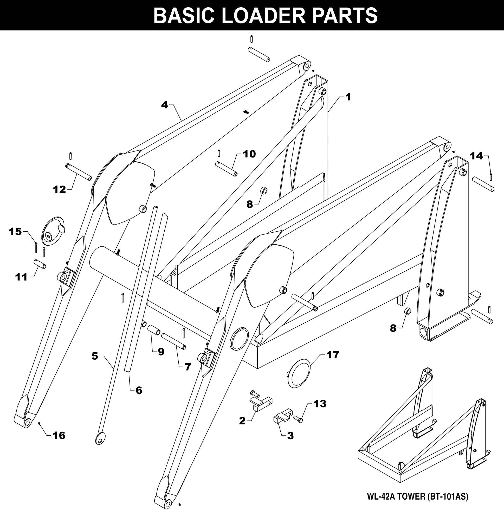 WL-42 Basic Loader Parts exploded diagram