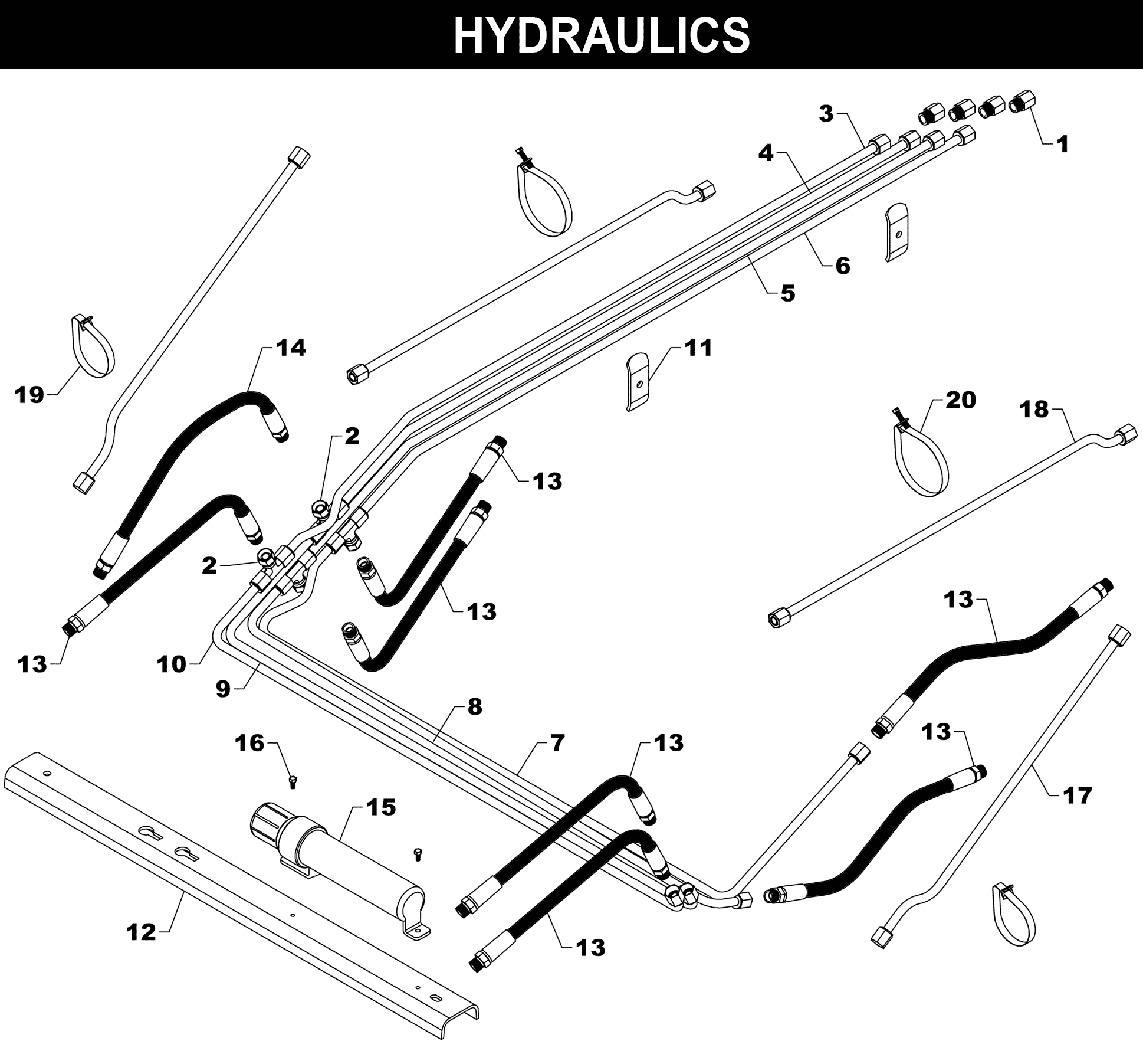 WL-42 Hydraulics exploded diagram