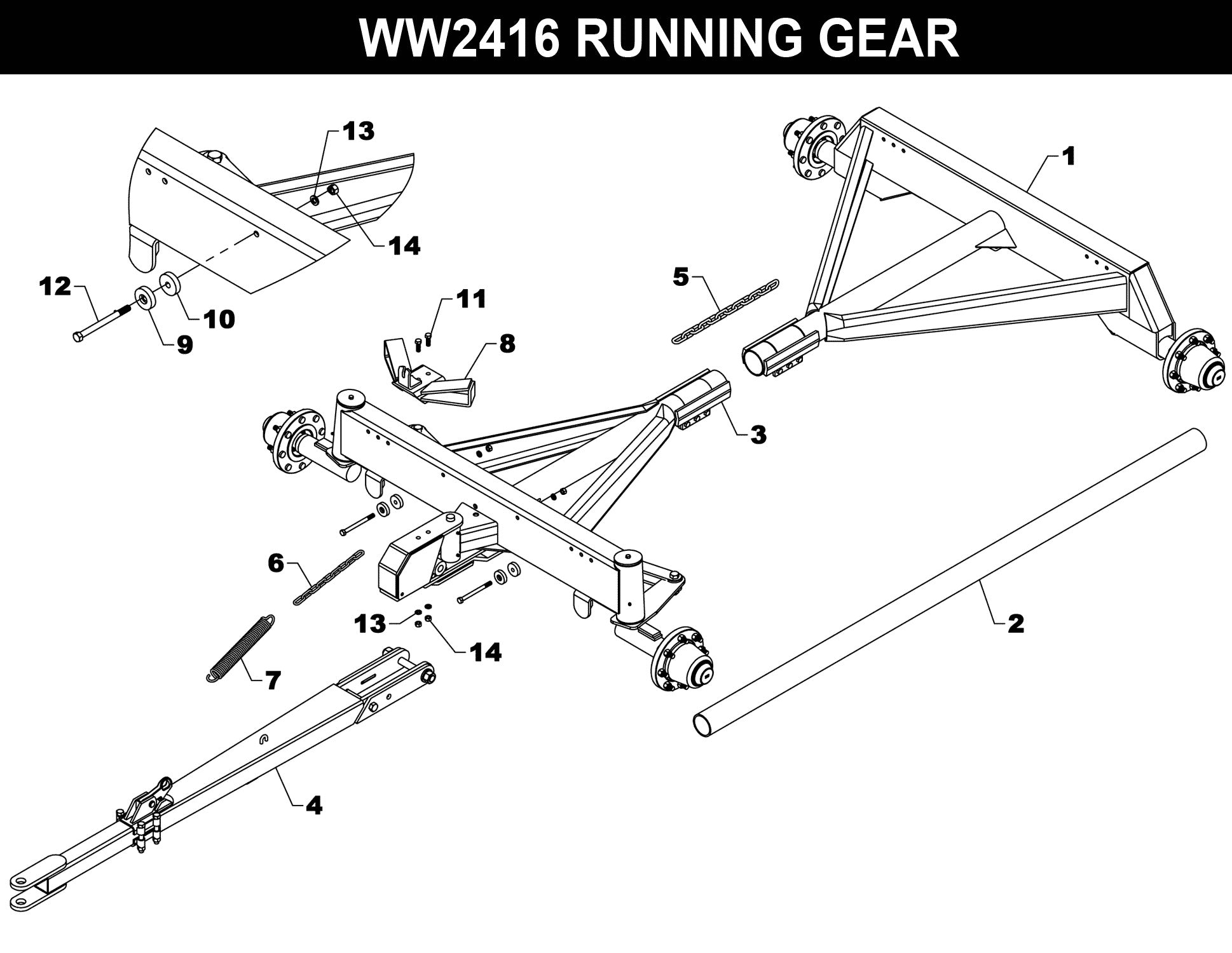 WW-2416 Running Gear exploded diagram