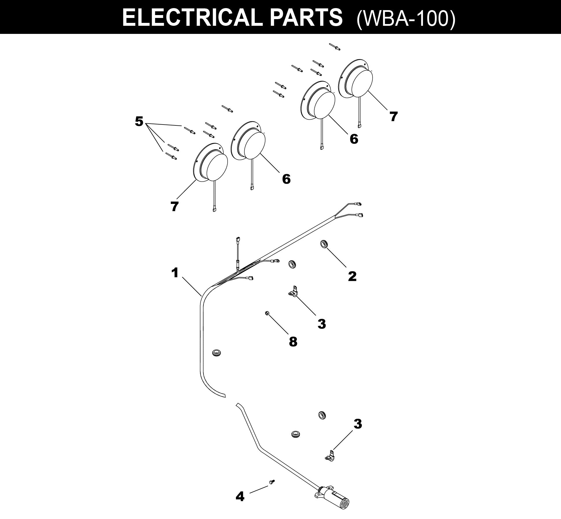 Wagon Electrical Parts WBA-100 exploded diagram