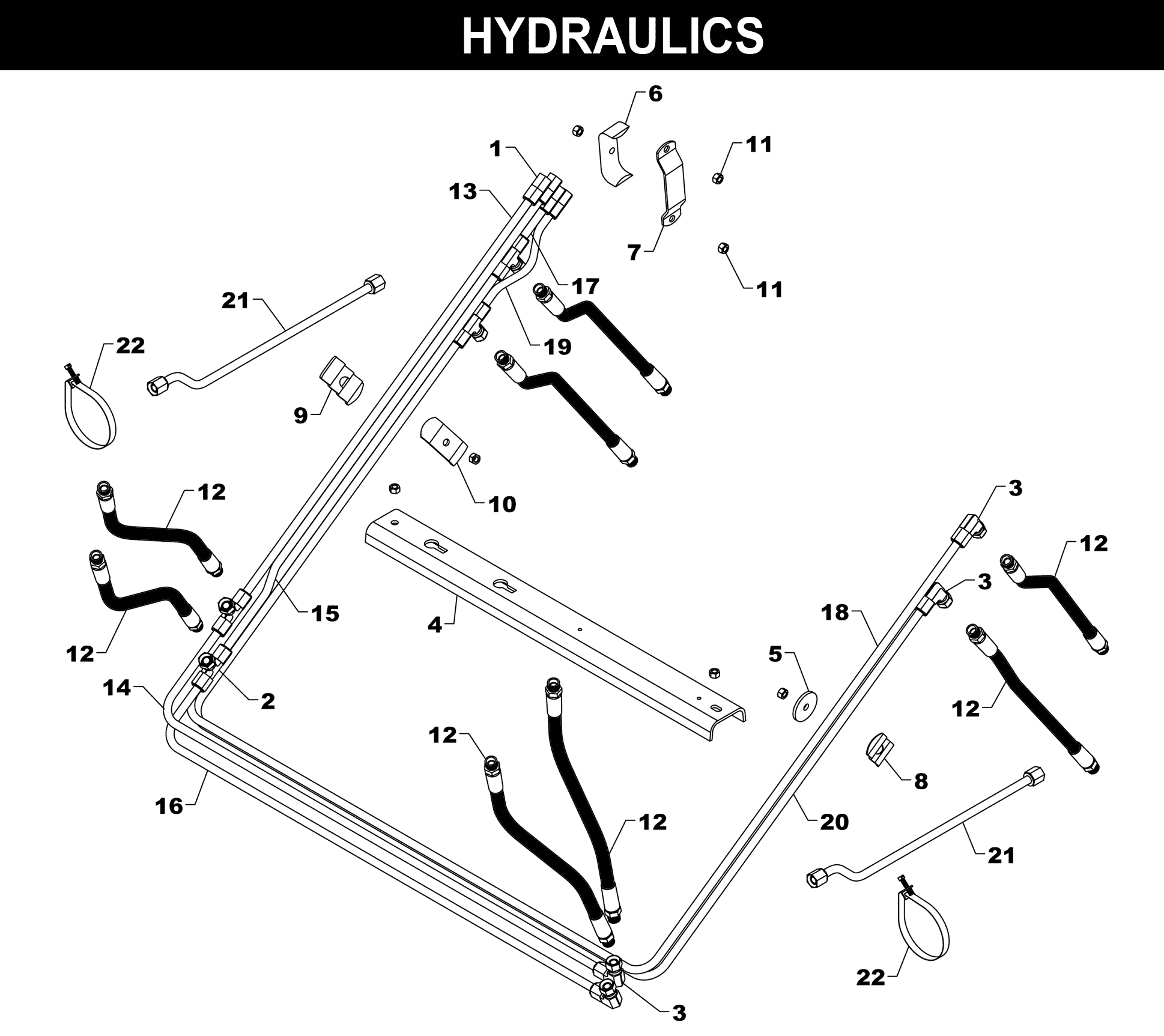 XTA-400 HYDRAULICS exploded diagram
