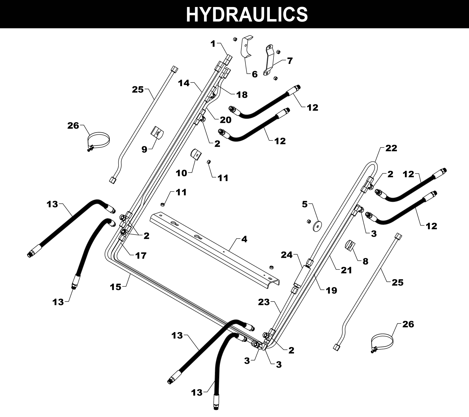 XTA-400B HYDRAULICS exploded diagram