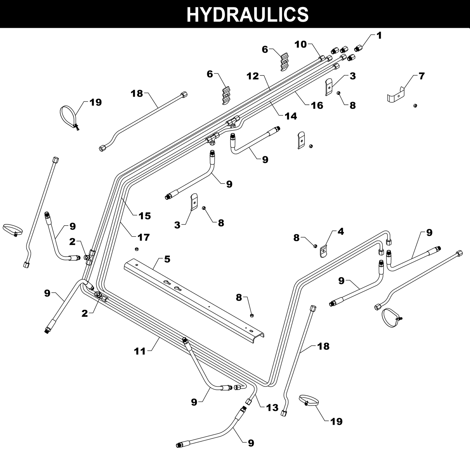 XTA-700 HYDRAULICS exploded diagram