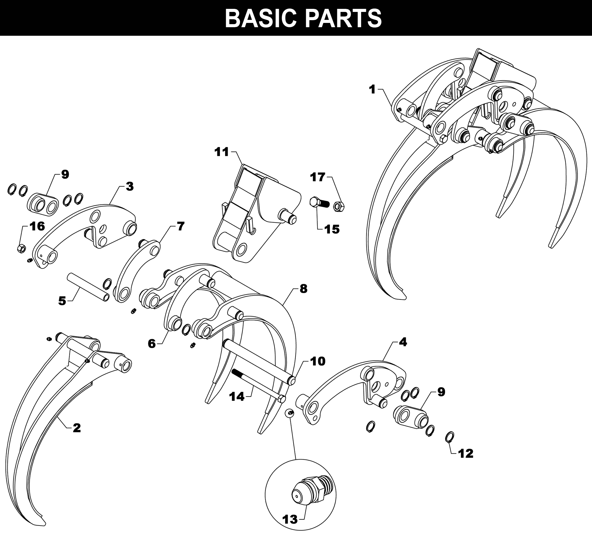 BC-3000 Finishing Teeth exploded diagram