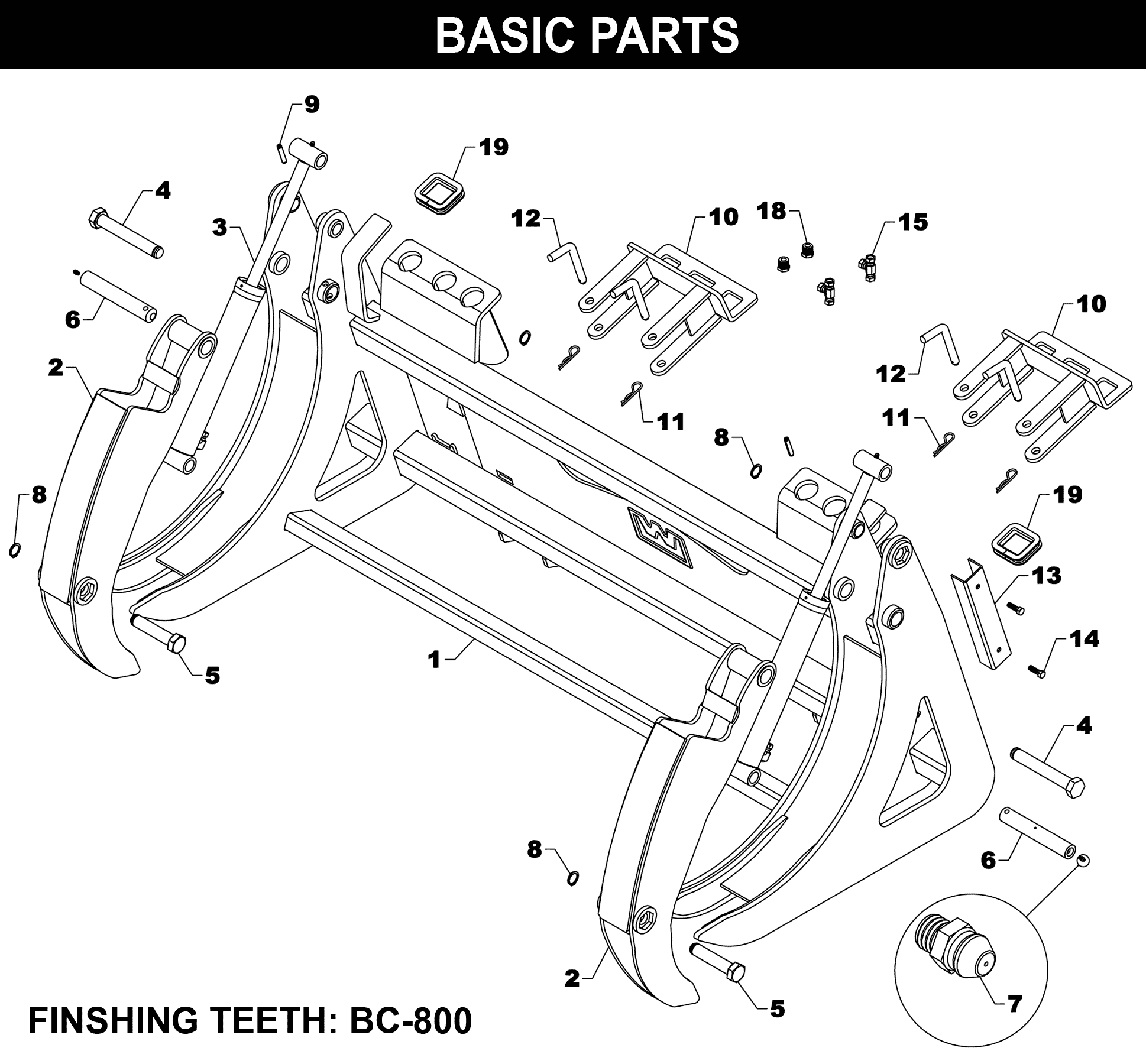 BC-8000 Brush Crusher exploded diagram
