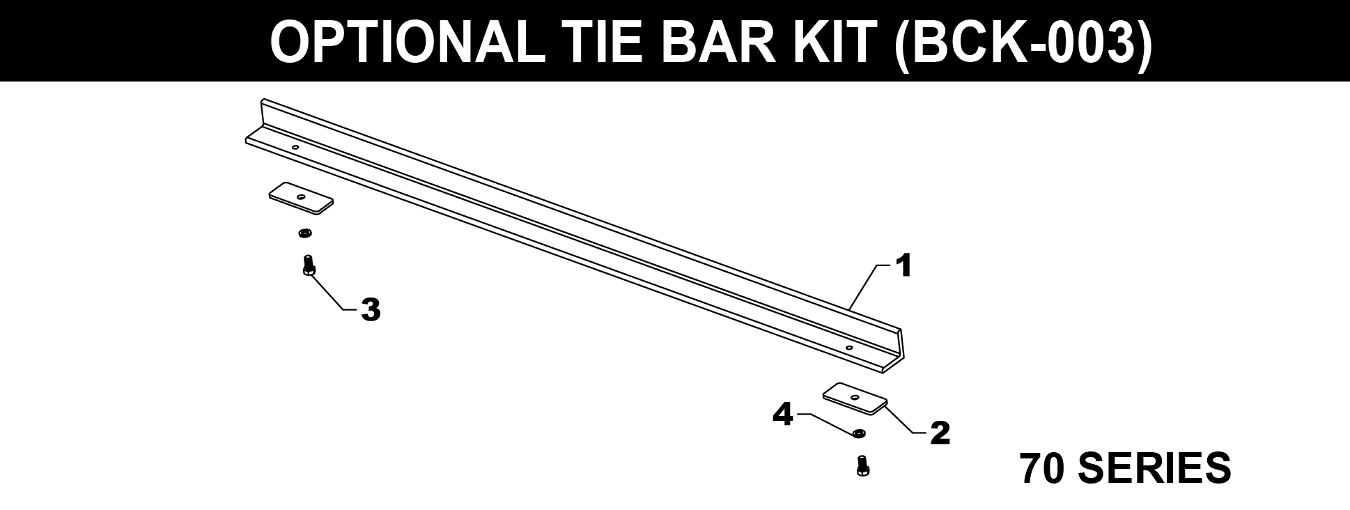 BCK-003 Tie Bar Kit exploded diagram