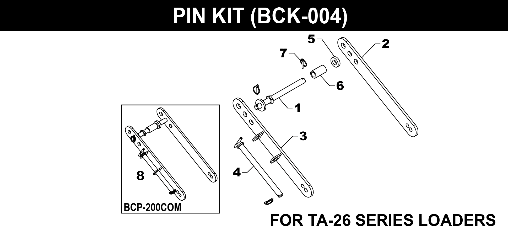 BCK-004 Pin Kit exploded diagram