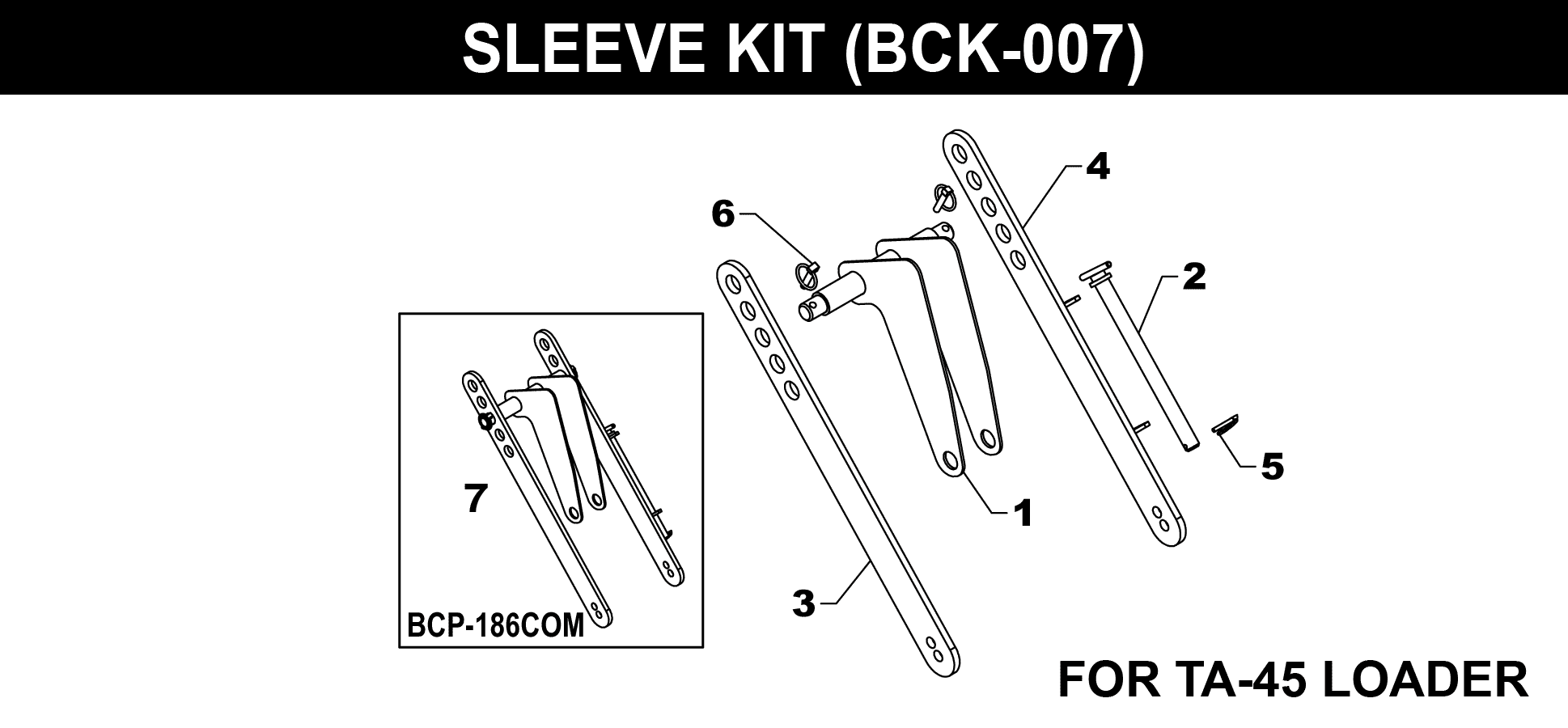 BCK-007 Sleeve Kit exploded diagram