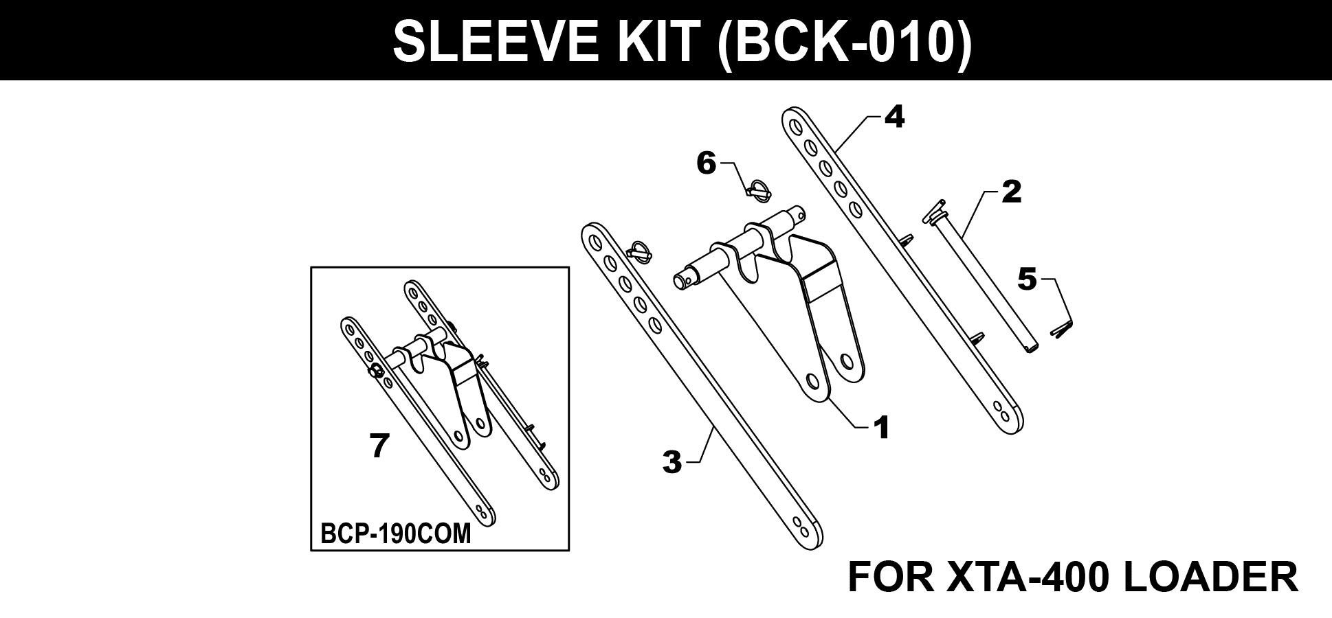 BCK-010 Sleeve Kit exploded diagram