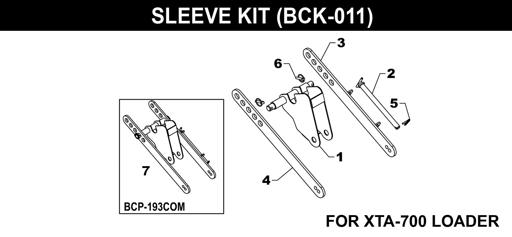 BCK-011 Sleeve Kit exploded diagram