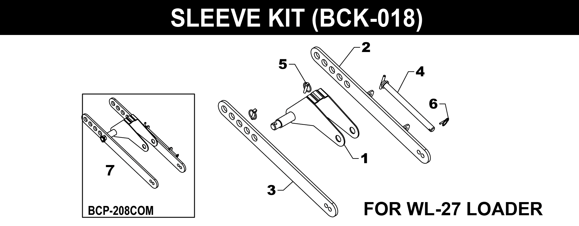 BCK-018 Sleeve Kit exploded diagram