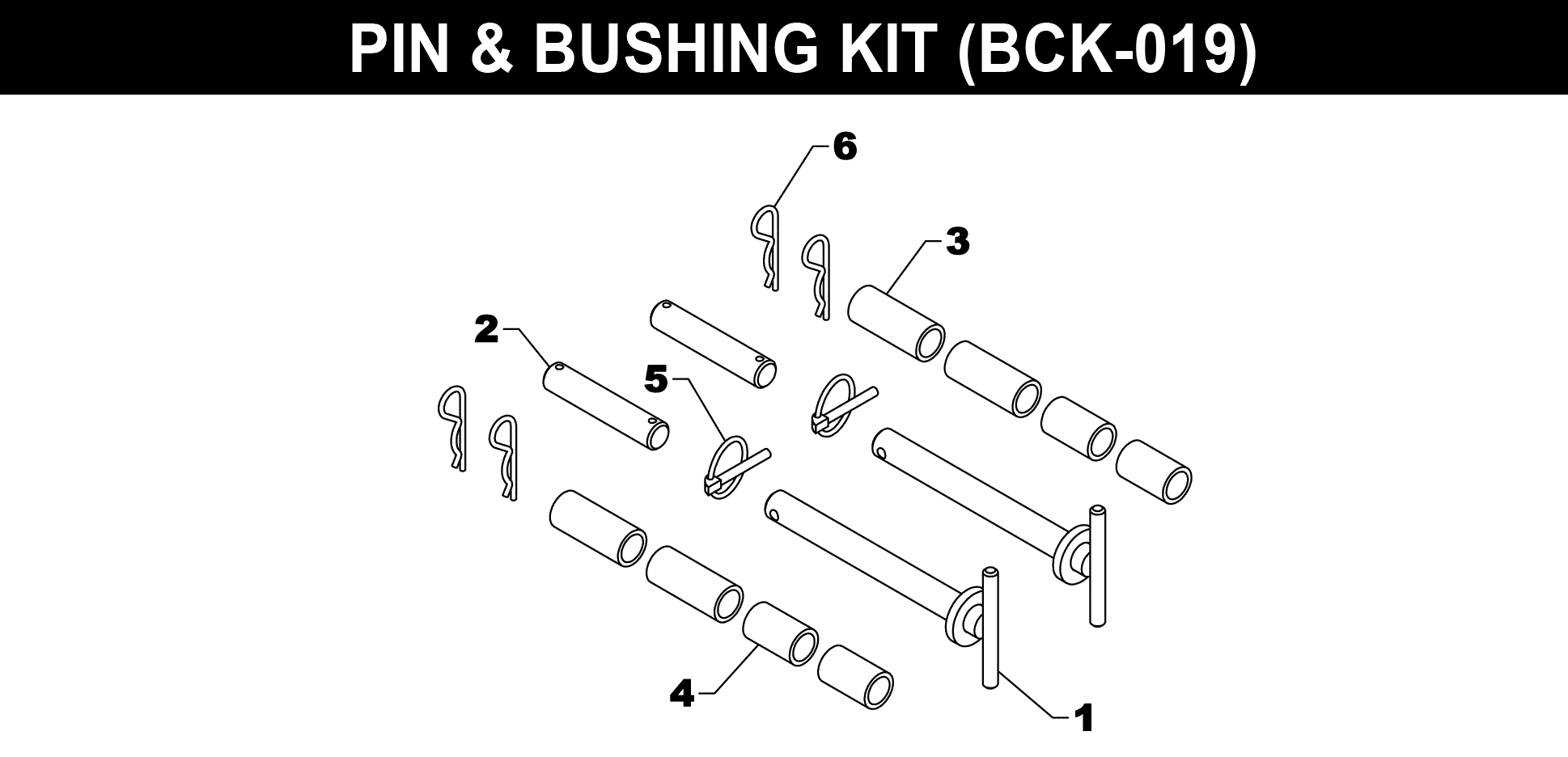 BCK-019 Pin & Bushing Kit exploded diagram