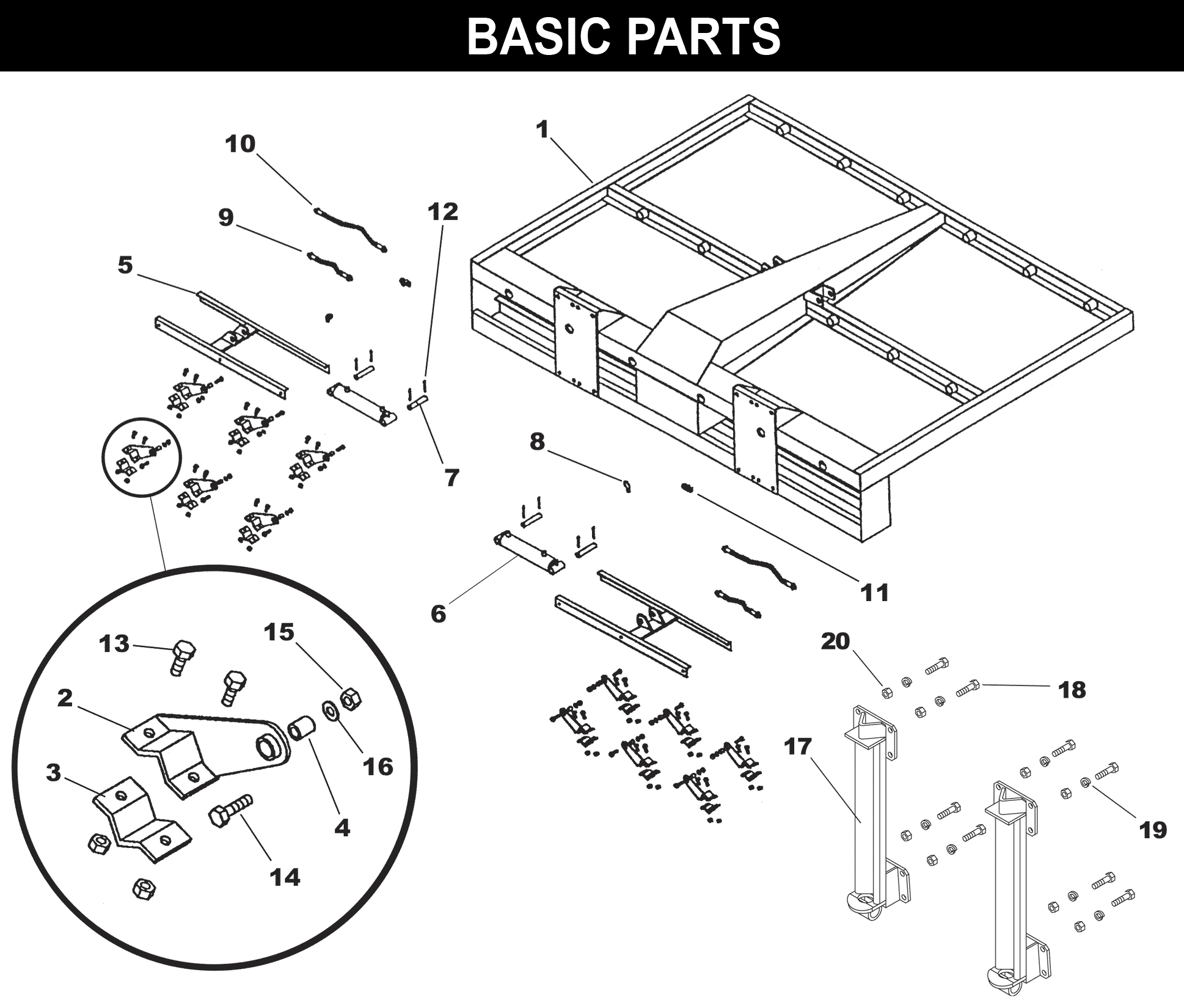 BH-15 BALE HANDLER exploded diagram
