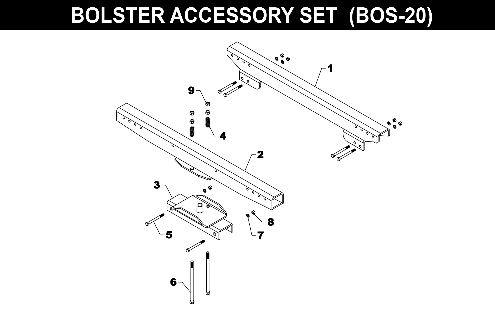 Bolster Accessory Set - BOS-20 exploded diagram